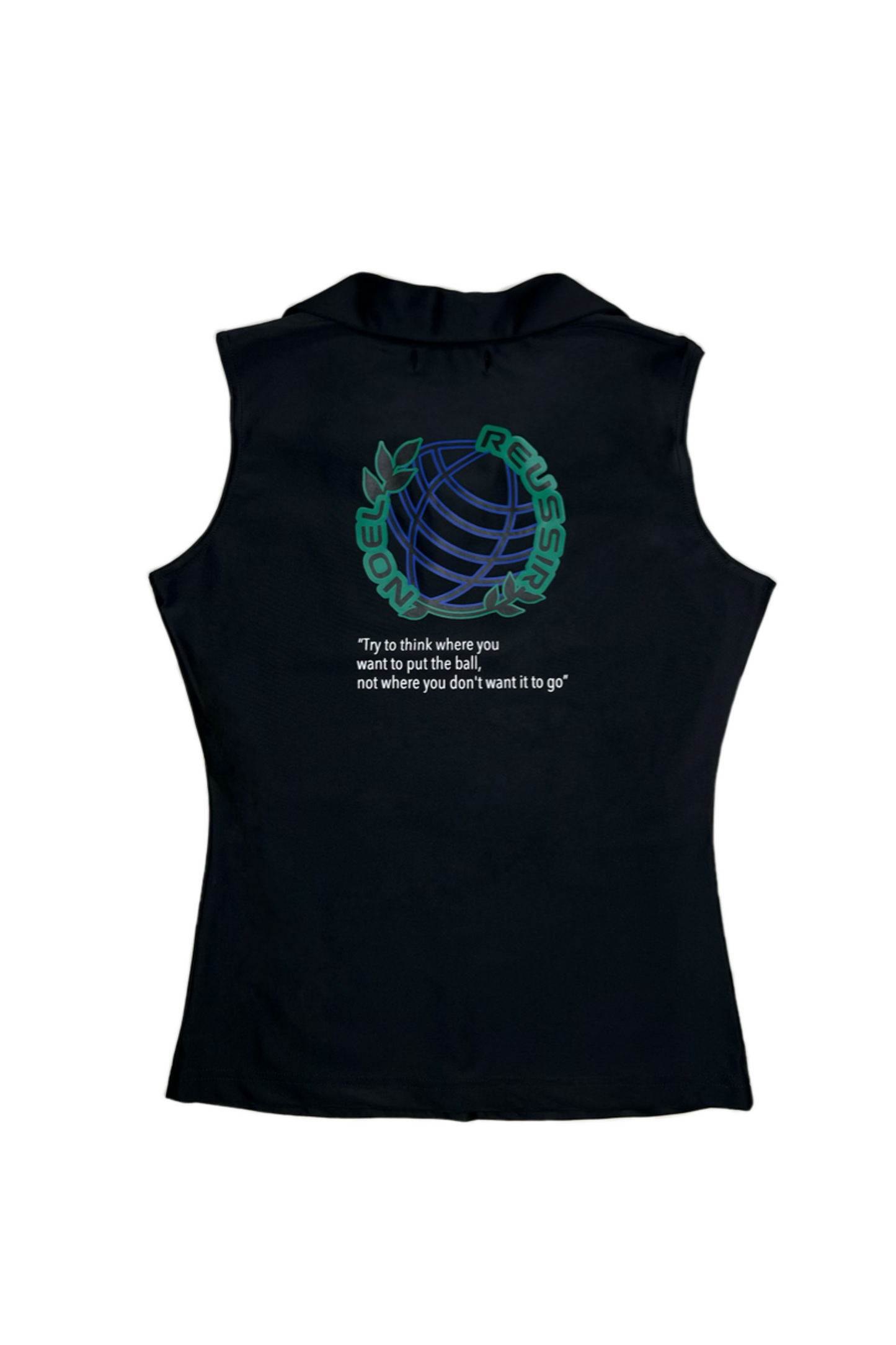 Earth Leaf Open Collar Polo(BLACK)