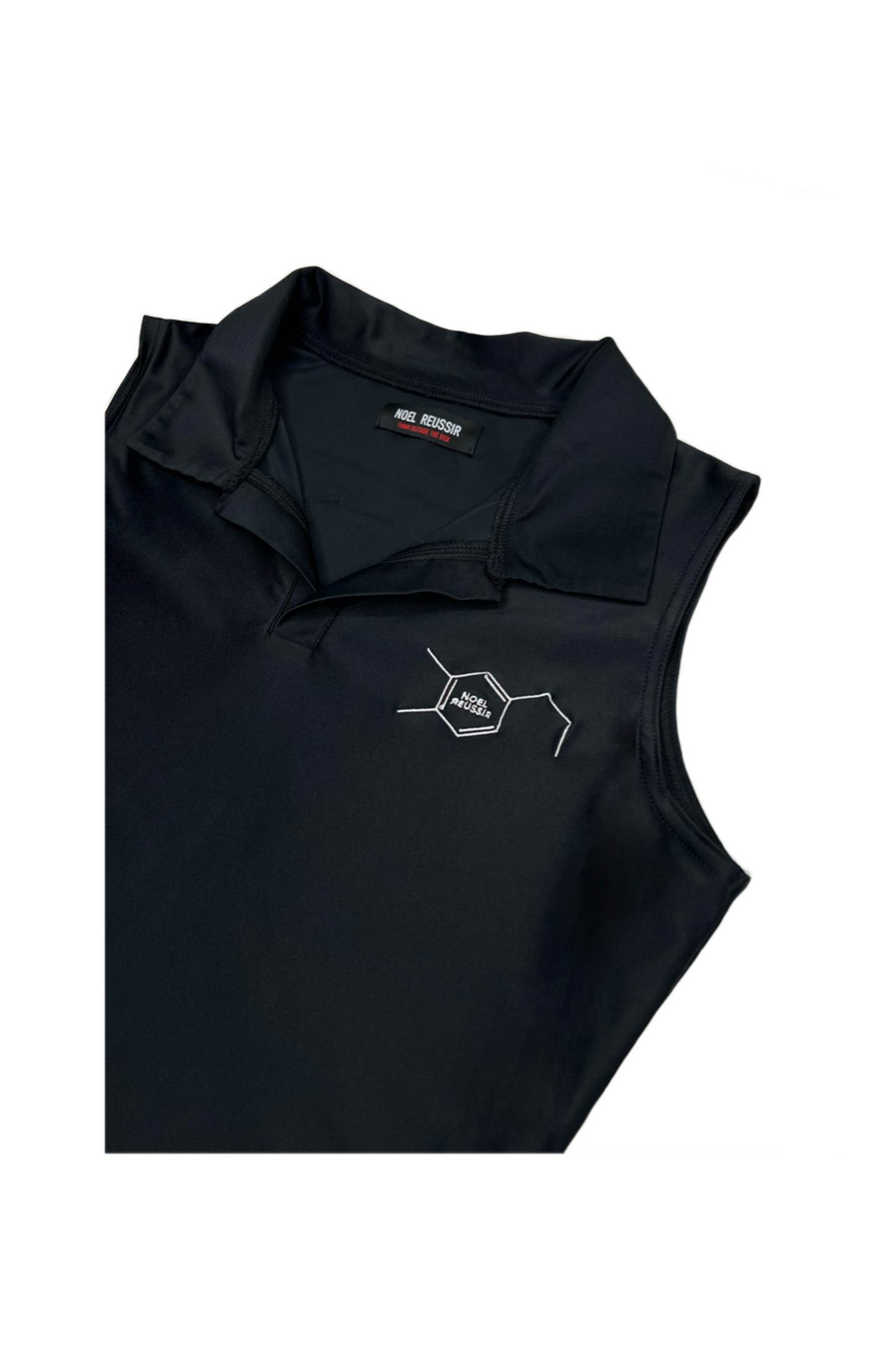 Earth Leaf Open Collar Polo(BLACK)