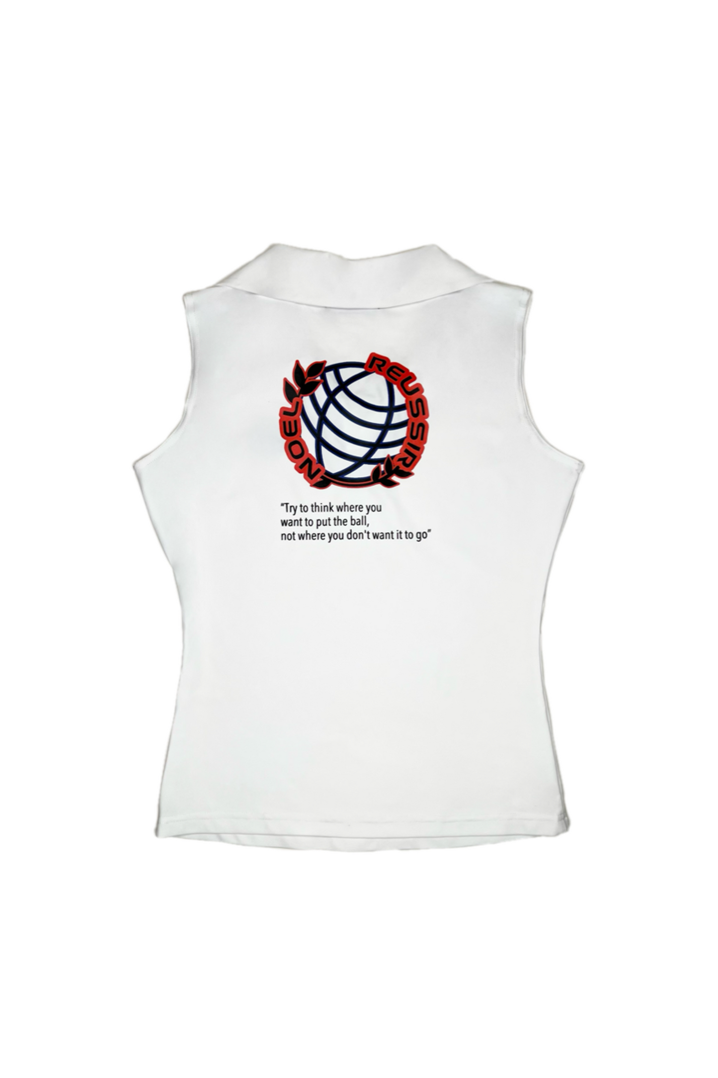 Earth Leaf Open Collar Polo(WHITE)