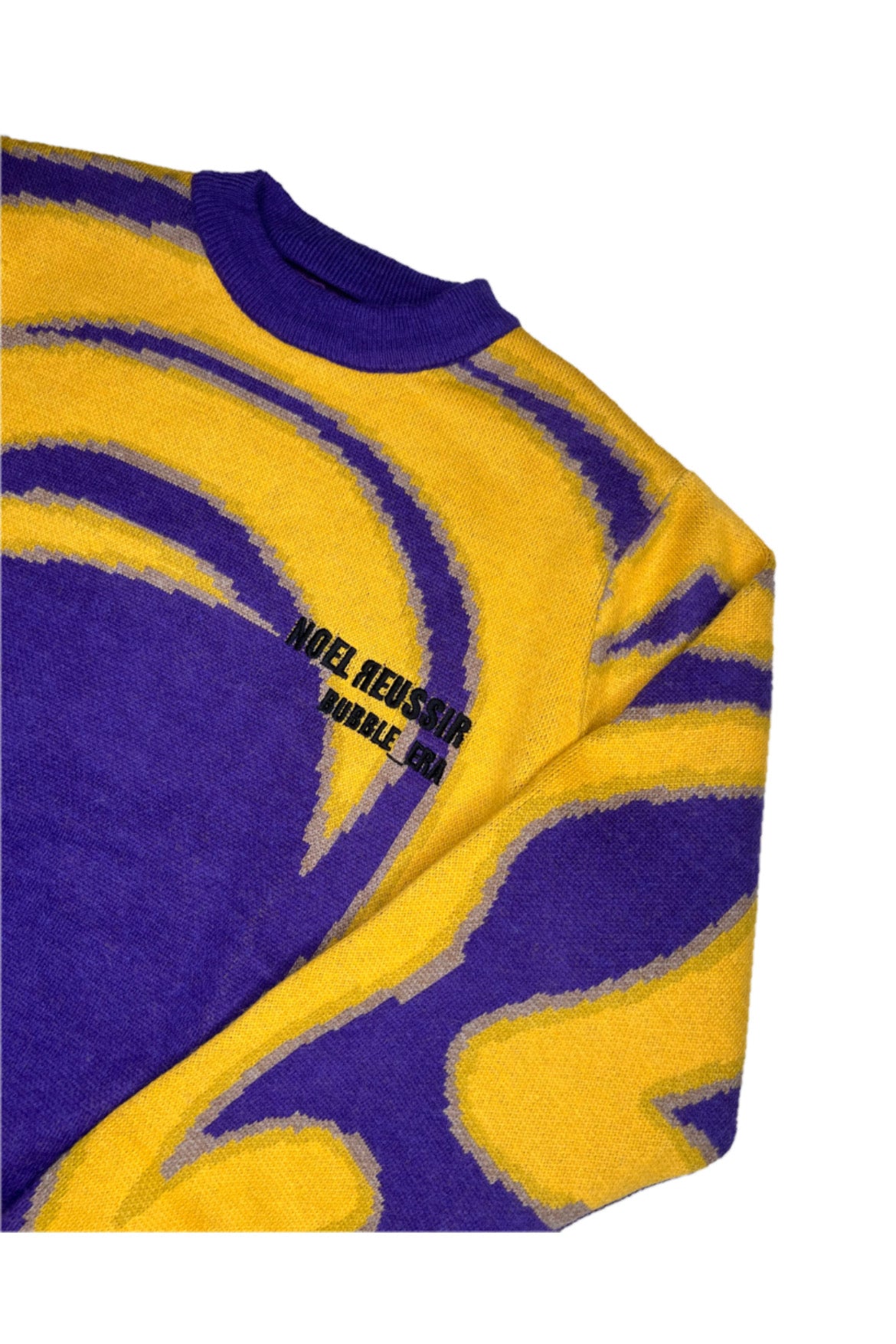 Thermography Mock Neck Knit(YELLOW×PURPLE)