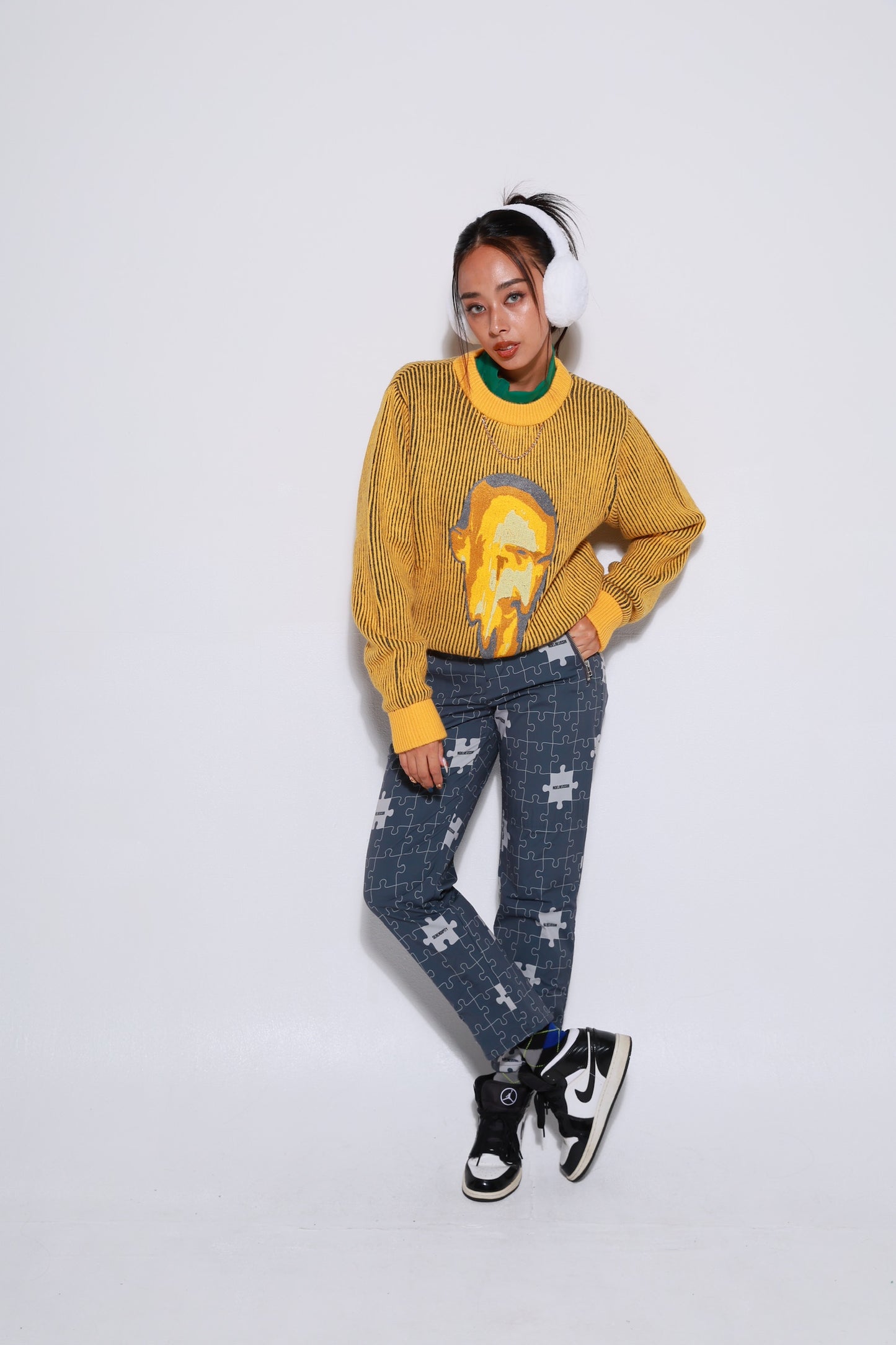 “Puzzle Fleece Lined Long Pants”