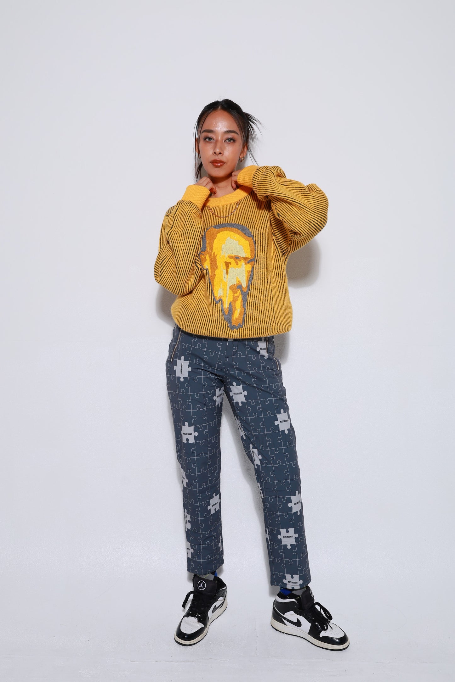 “Puzzle Fleece Lined Long Pants”