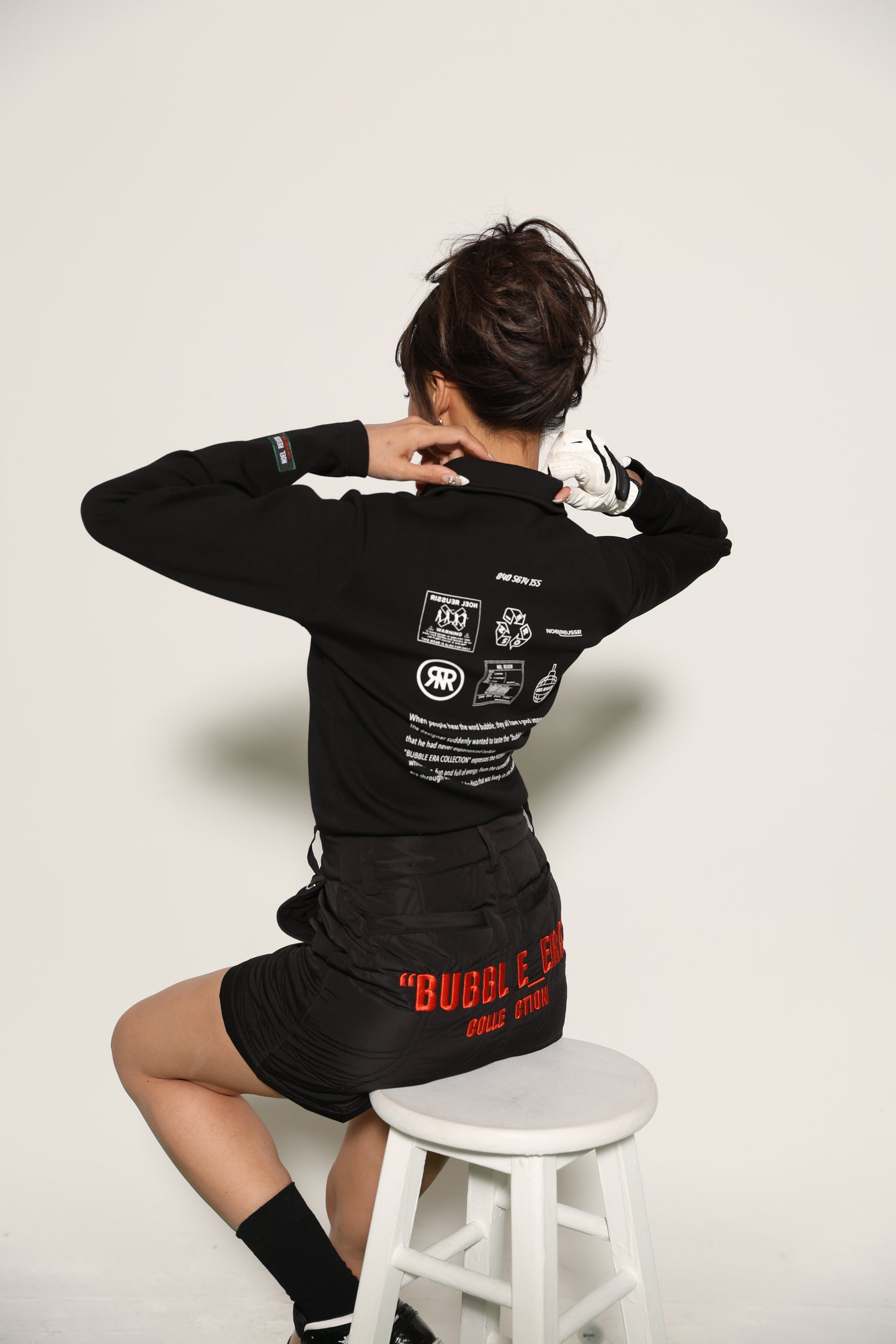 Back Print Half Zip Polo(BLUE)