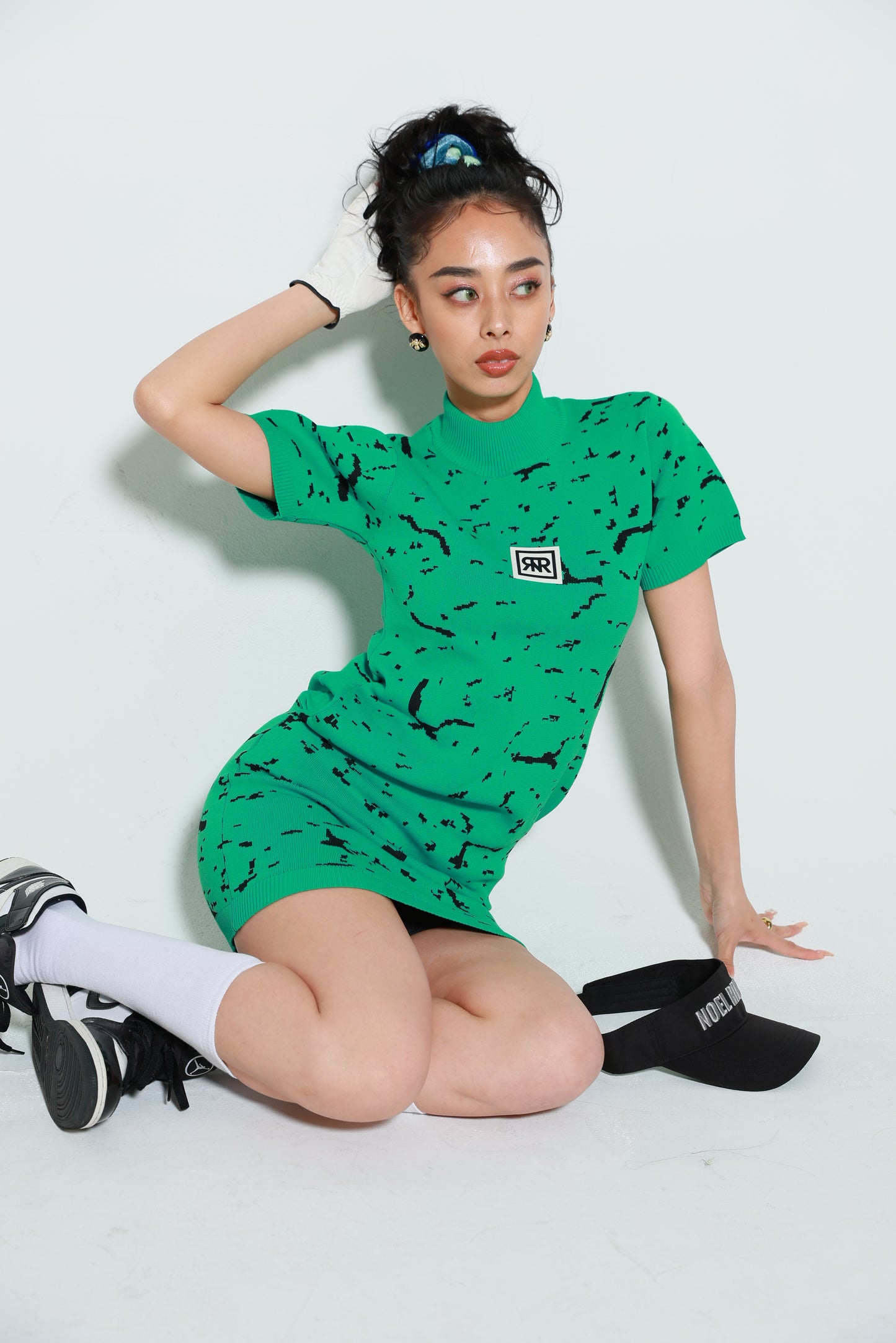 Puzzle Play Knit Dress(GREEN)