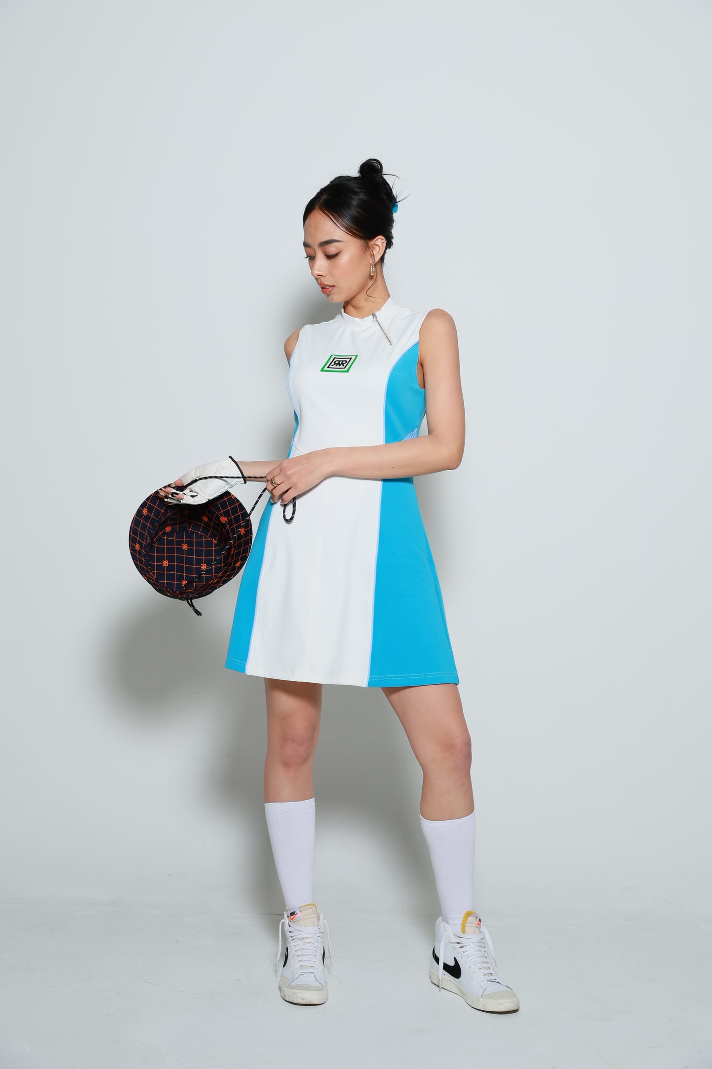 Eclat Swing Dress(BLUE×WHITE)