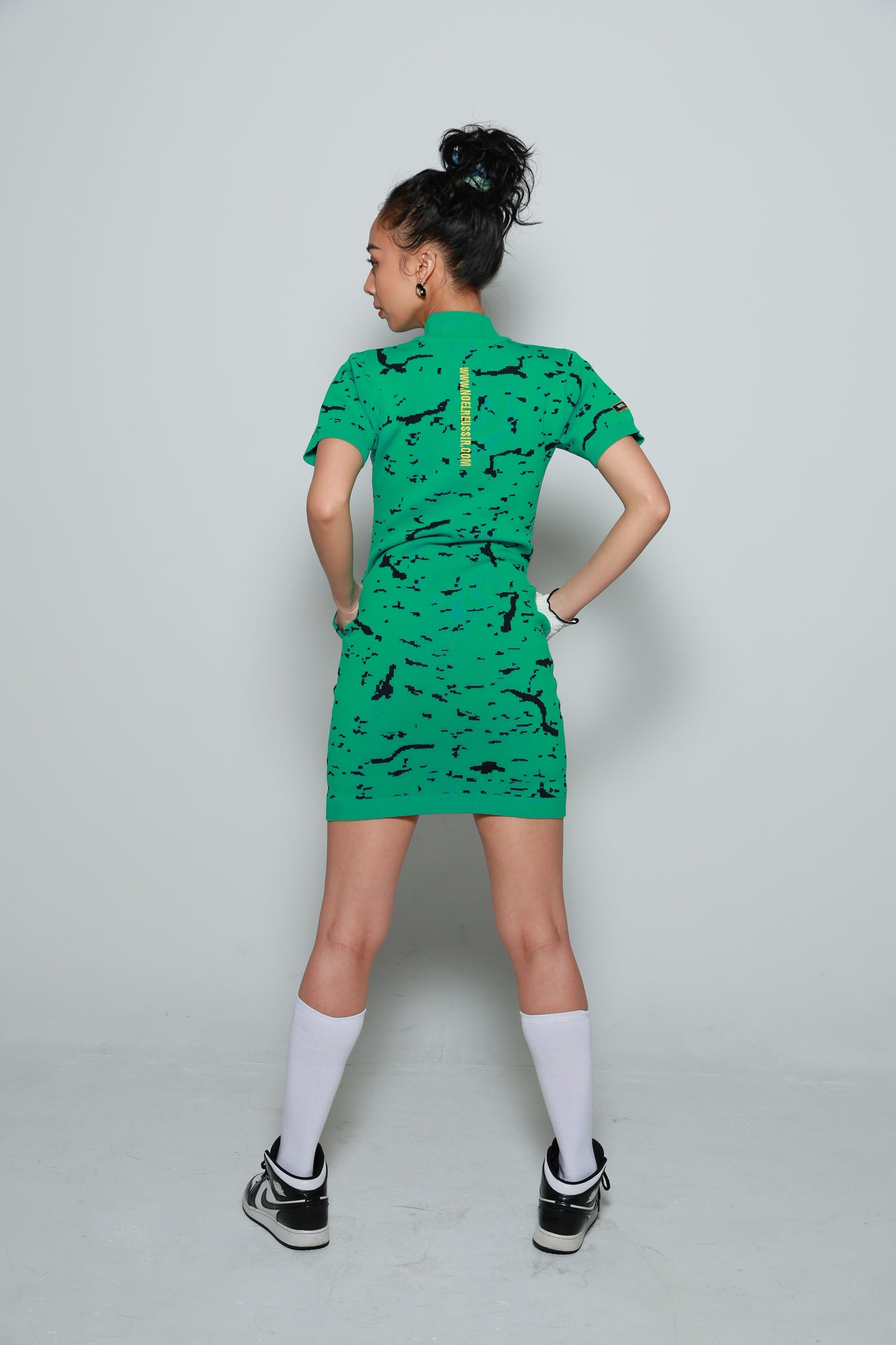 Puzzle Play Knit Dress(GREEN)
