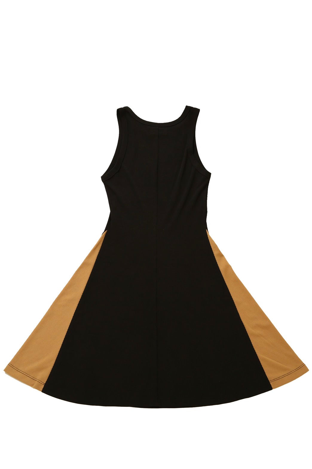 Rib Tight Flare One Piece(BlackxBeige)