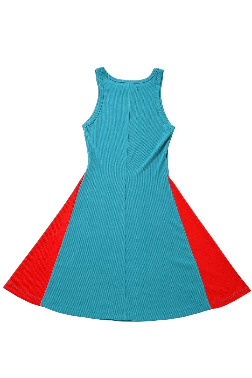 Rib Tight Flare One Piece(BluexRed)