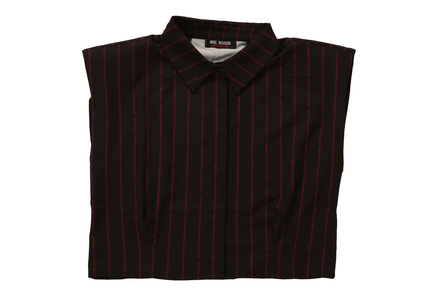 Shoulder Pad Short Blouse (Black)