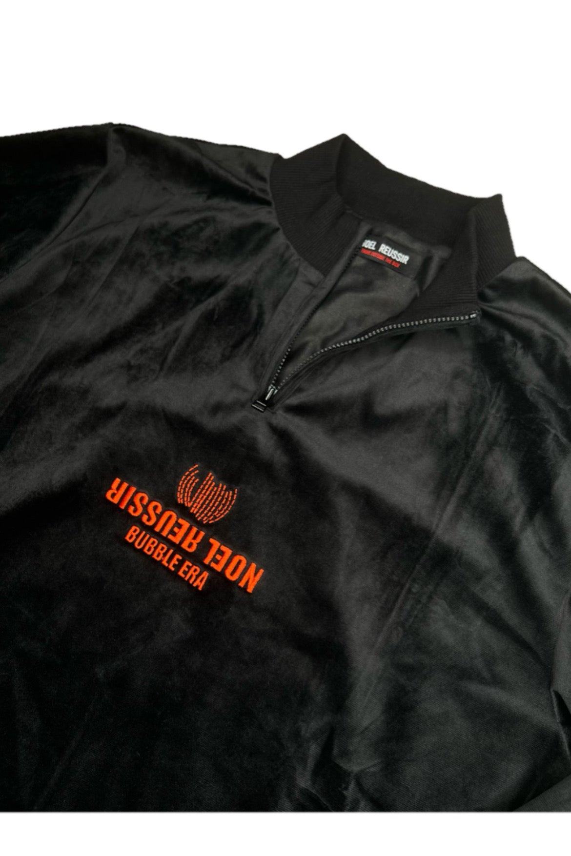 Velour Half Zip Mock Neck(BLACK)