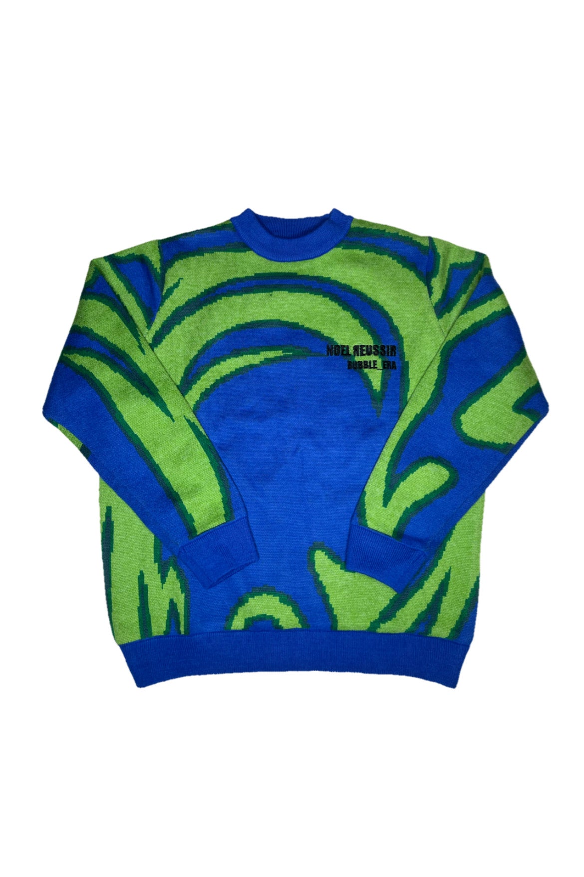 Thermography Mock Neck Knit(GREEN×BLUE)