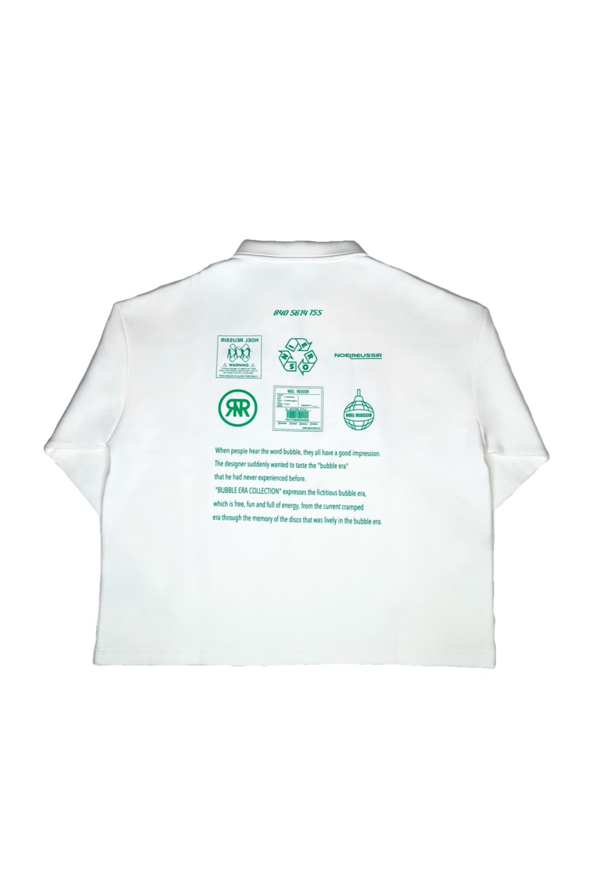 Back Print Half Zip Polo(WHITE)