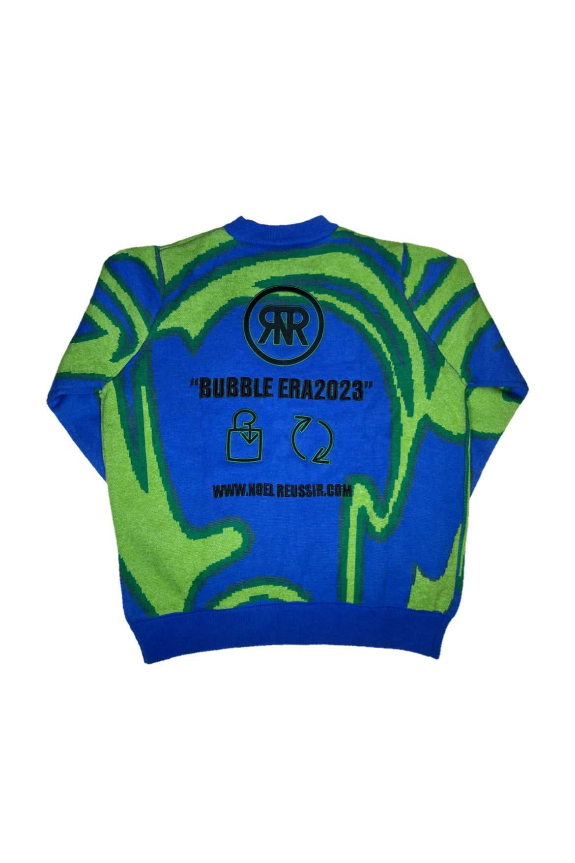 Thermography Mock Neck Knit(GREEN×BLUE)