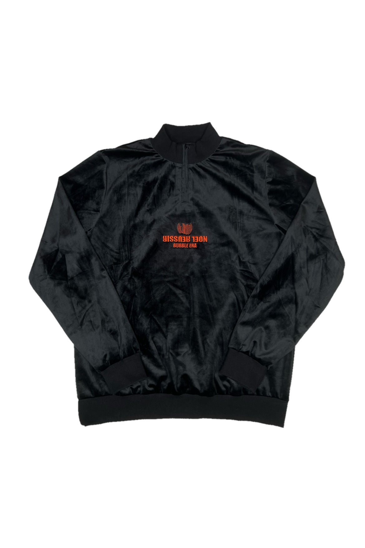 Velour Half Zip Mock Neck(BLACK)