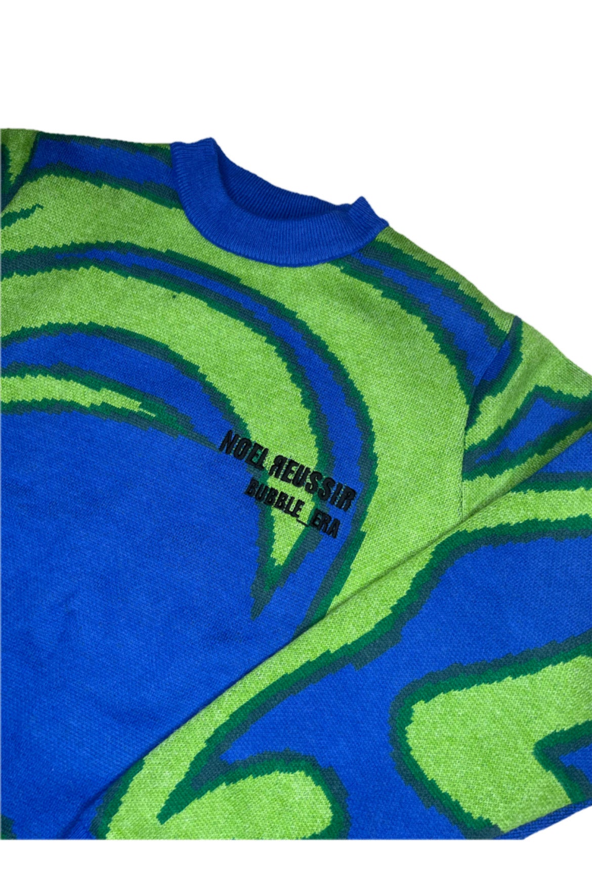 Thermography Mock Neck Knit(GREEN×BLUE)