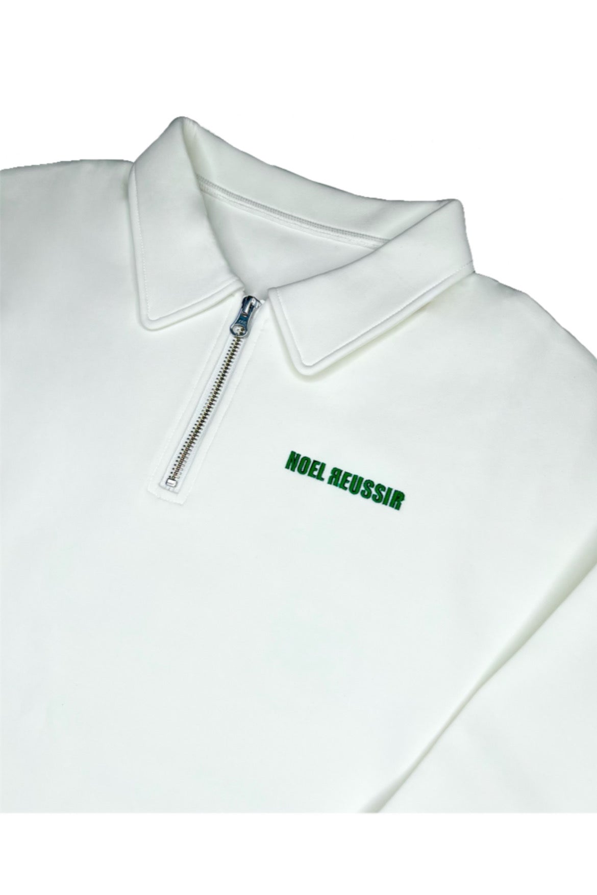 Back Print Half Zip Polo(WHITE)