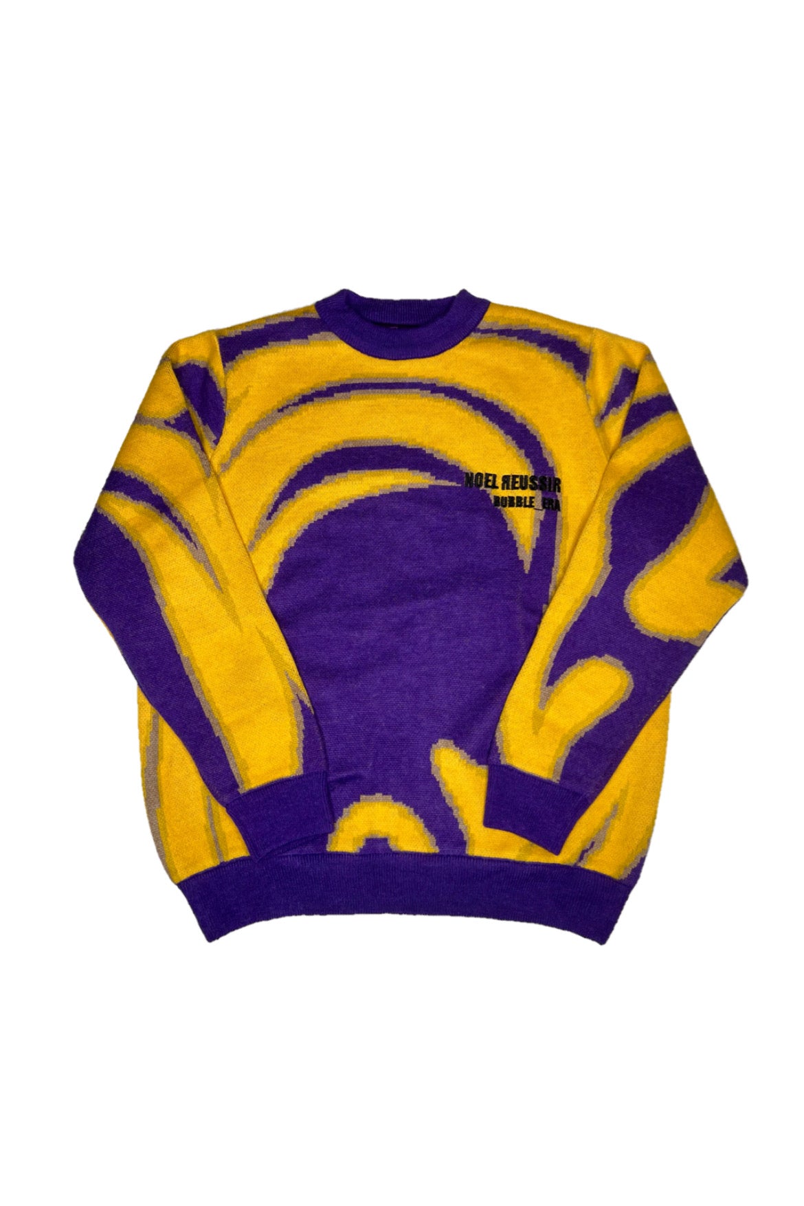 Thermography Mock Neck Knit(YELLOW×PURPLE)
