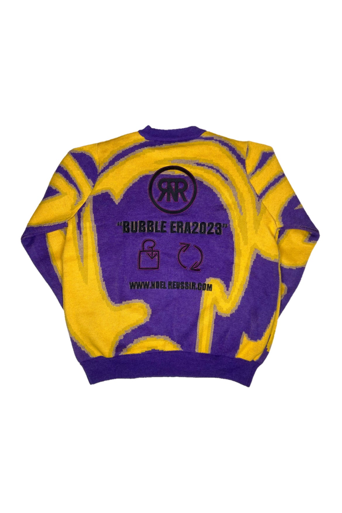 Thermography Mock Neck Knit(YELLOW×PURPLE)
