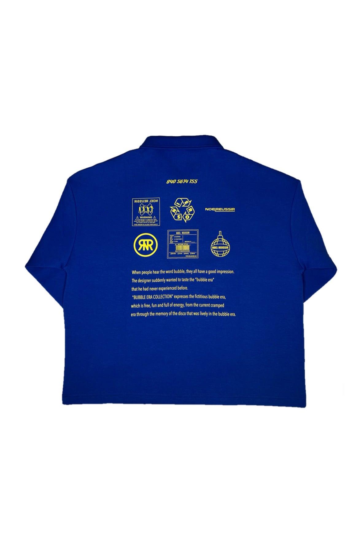 Back Print Half Zip Polo(BLUE)
