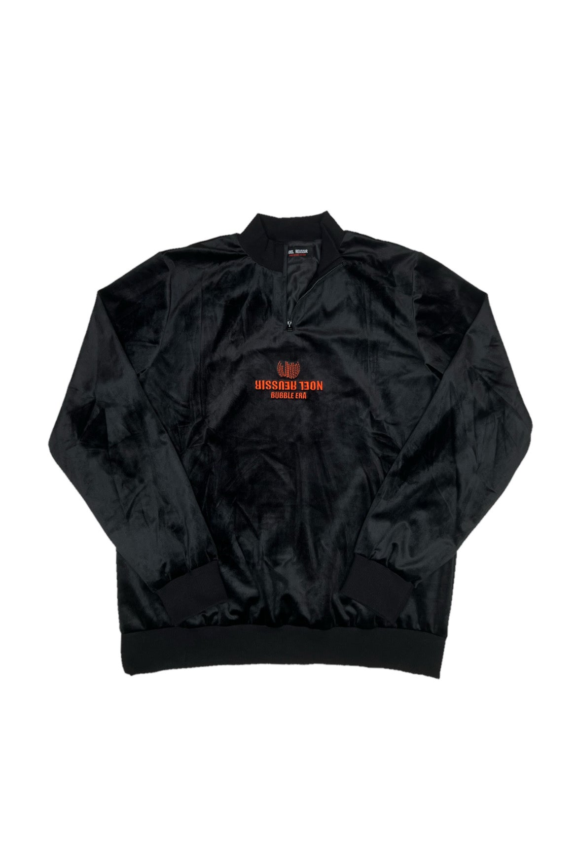 Velour Half Zip Mock Neck(BLACK)