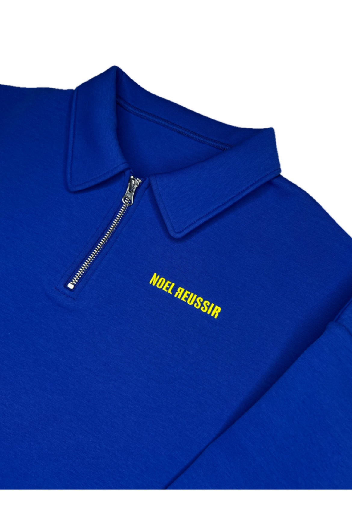 Back Print Half Zip Polo(BLUE)