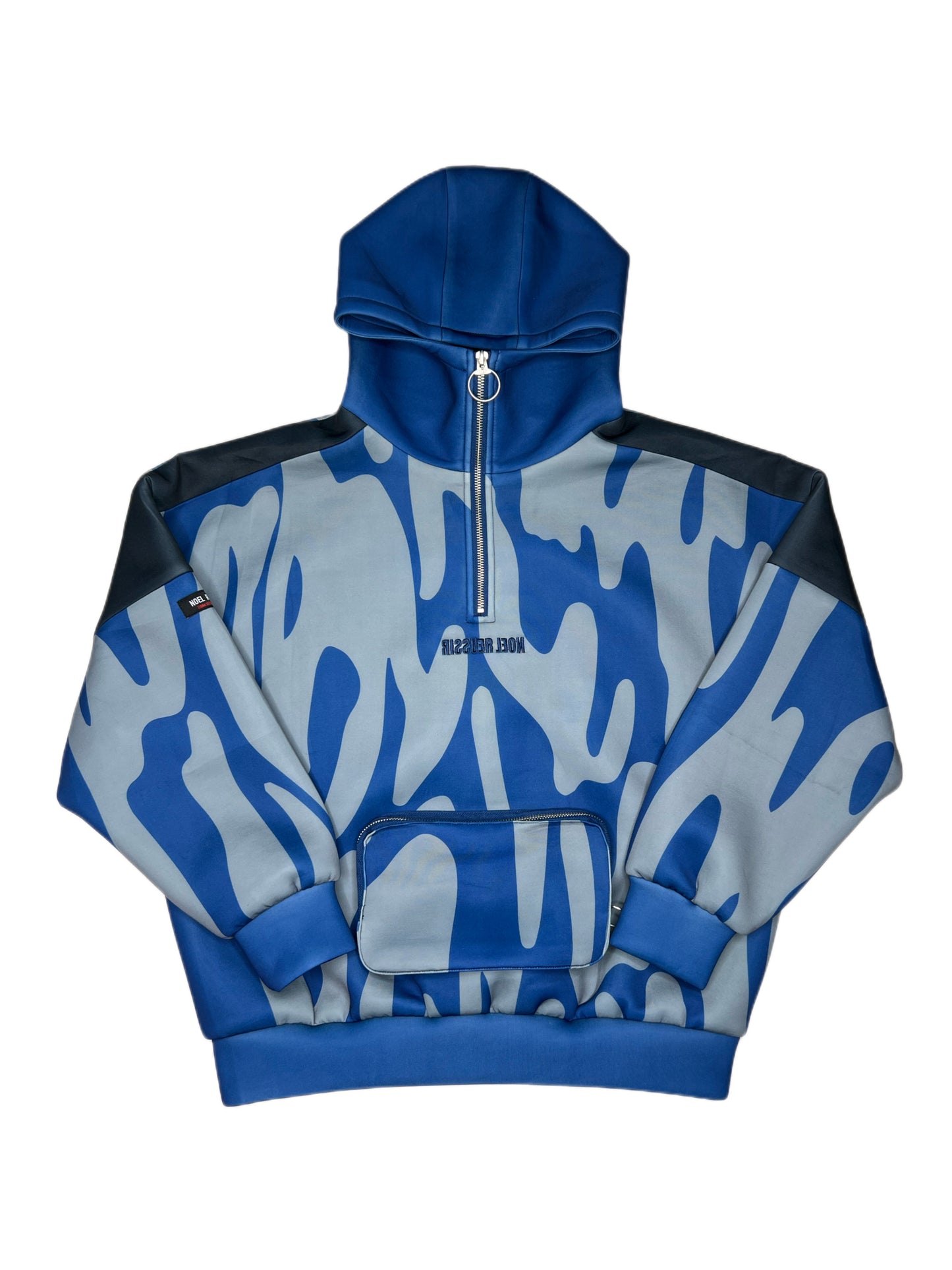 “High Coverage Half-Zip Crazy Pattern Hoodie”