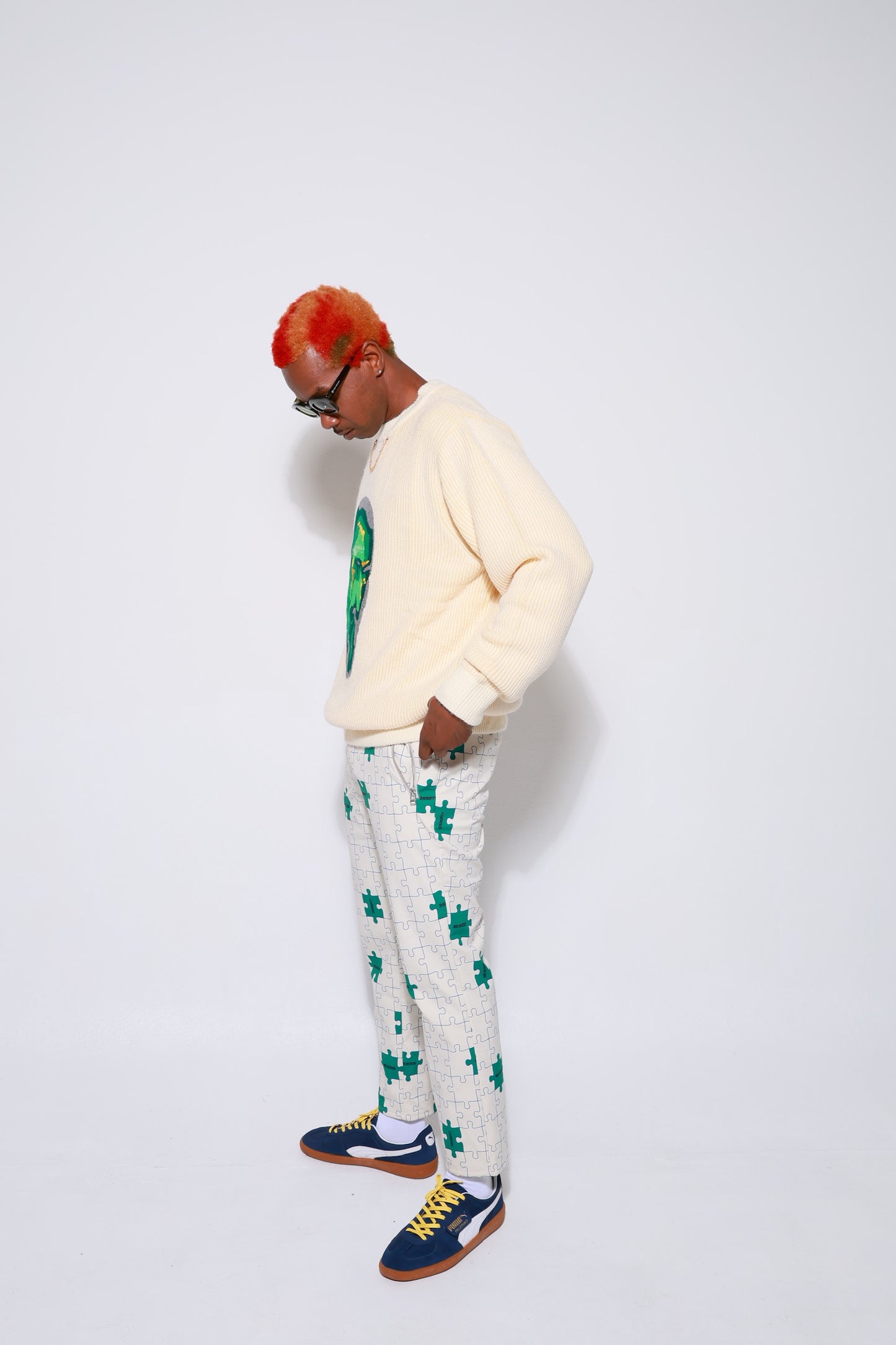 “Puzzle Fleece Lined Long Pants”
