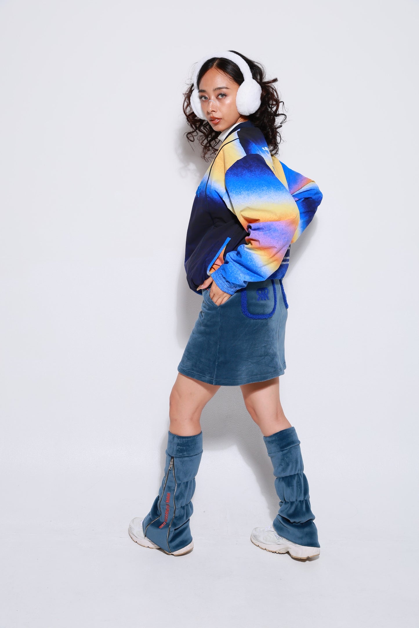Serendipity Corduroy Leg Warmers(NAVY)