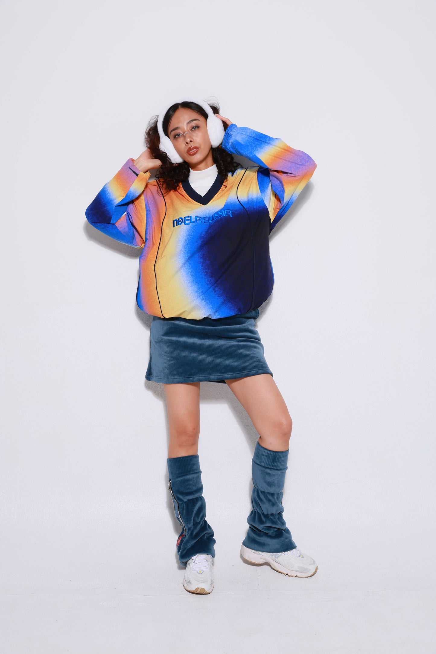 Serendipity Corduroy Leg Warmers(NAVY)