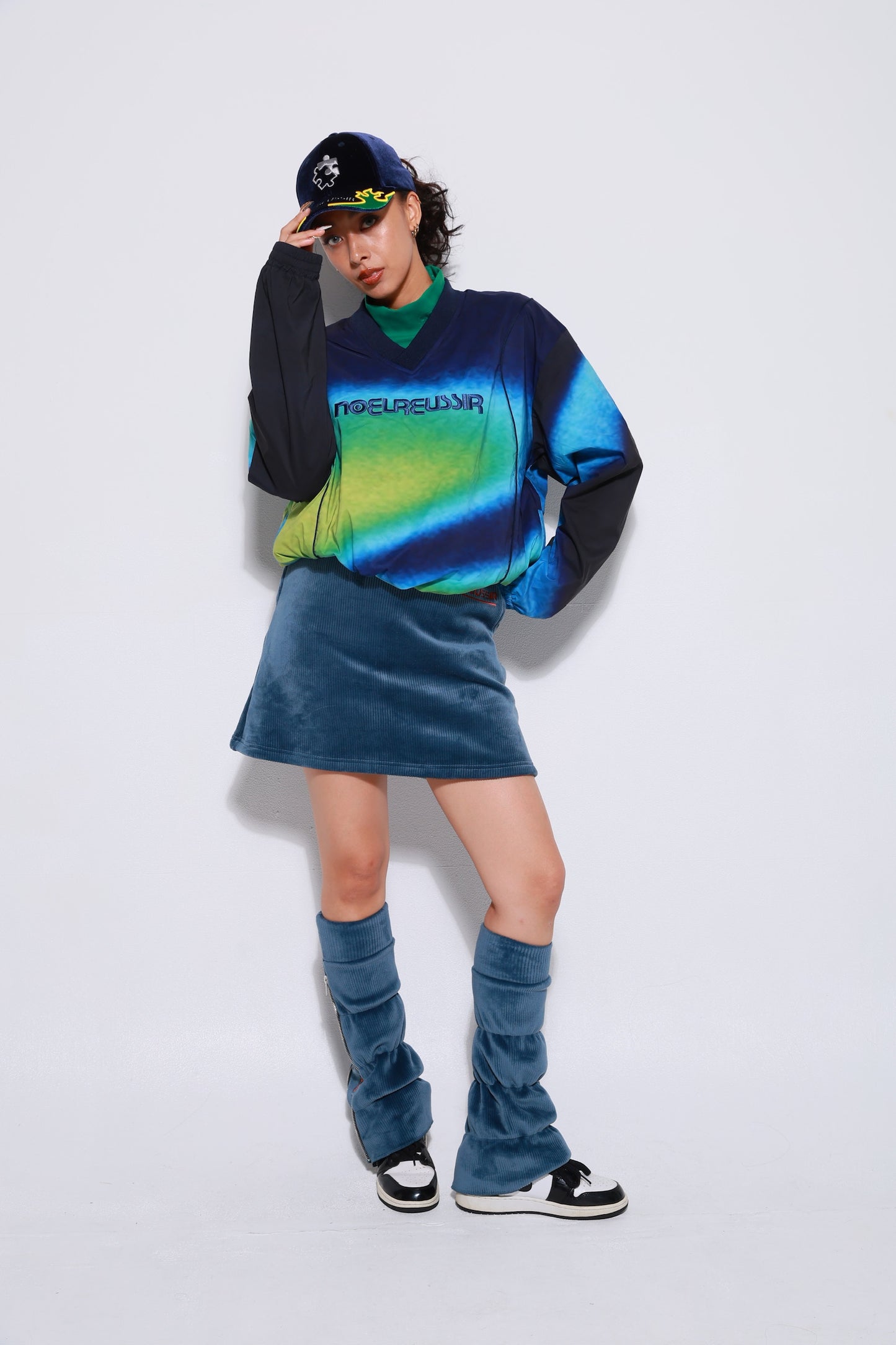 Serendipity Corduroy Leg Warmers(NAVY)