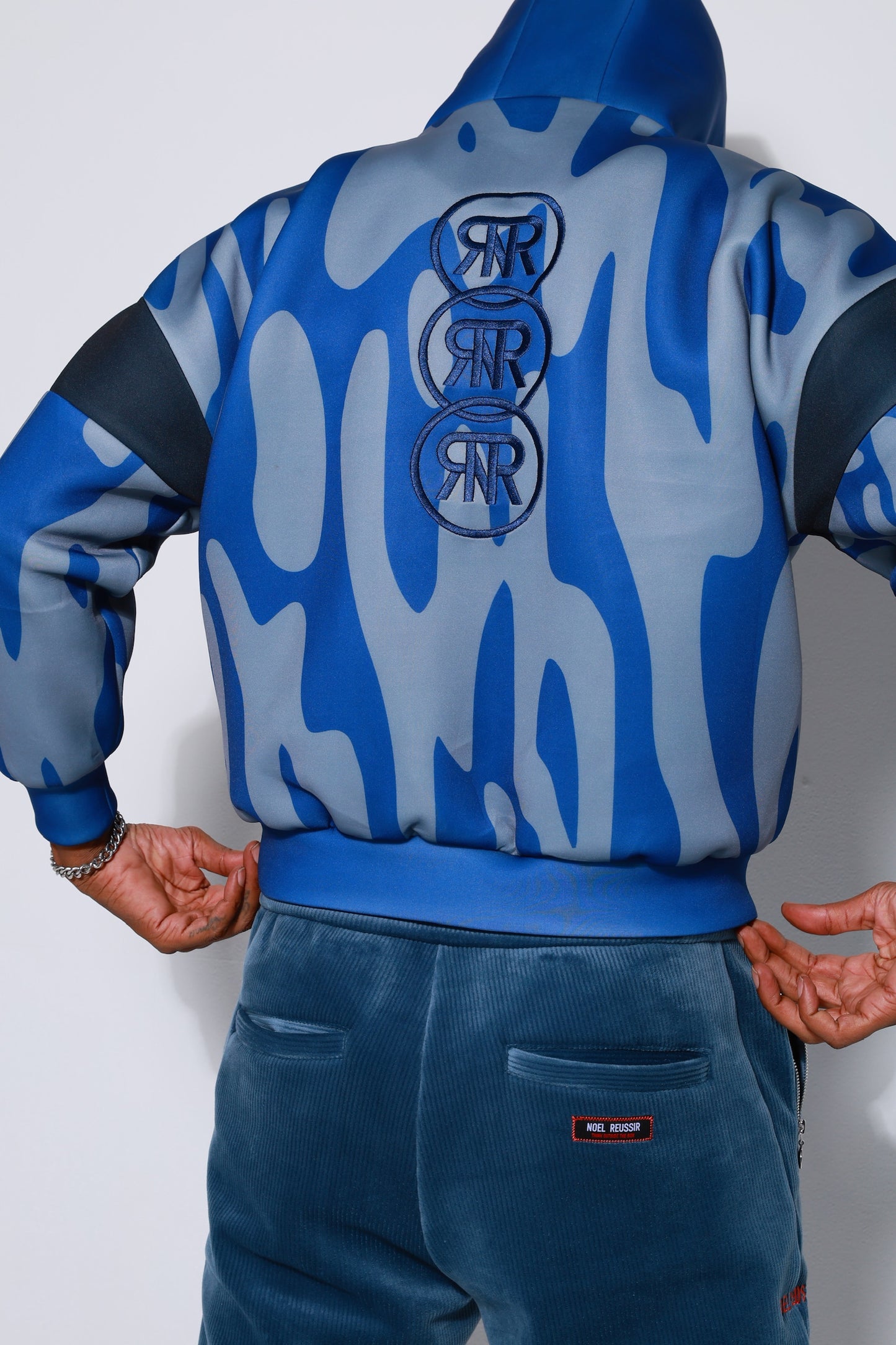 “High Coverage Half-Zip Crazy Pattern Hoodie”