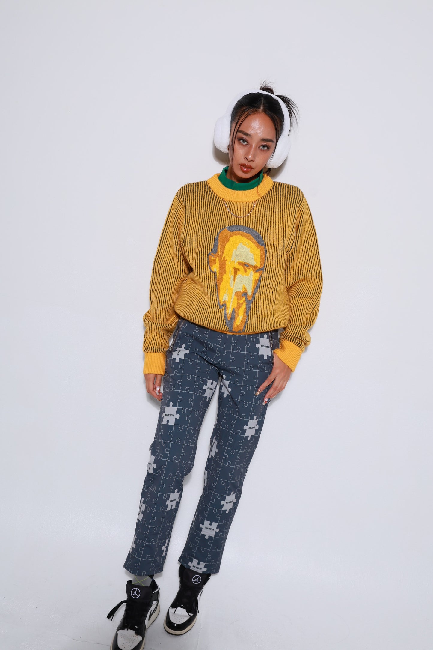 “Puzzle Fleece Lined Long Pants”