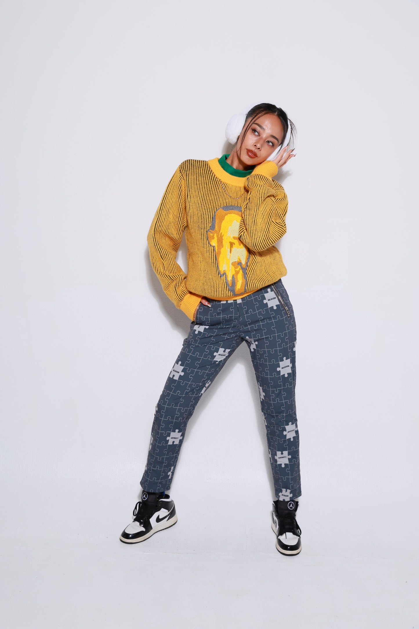 “Puzzle Fleece Lined Long Pants”