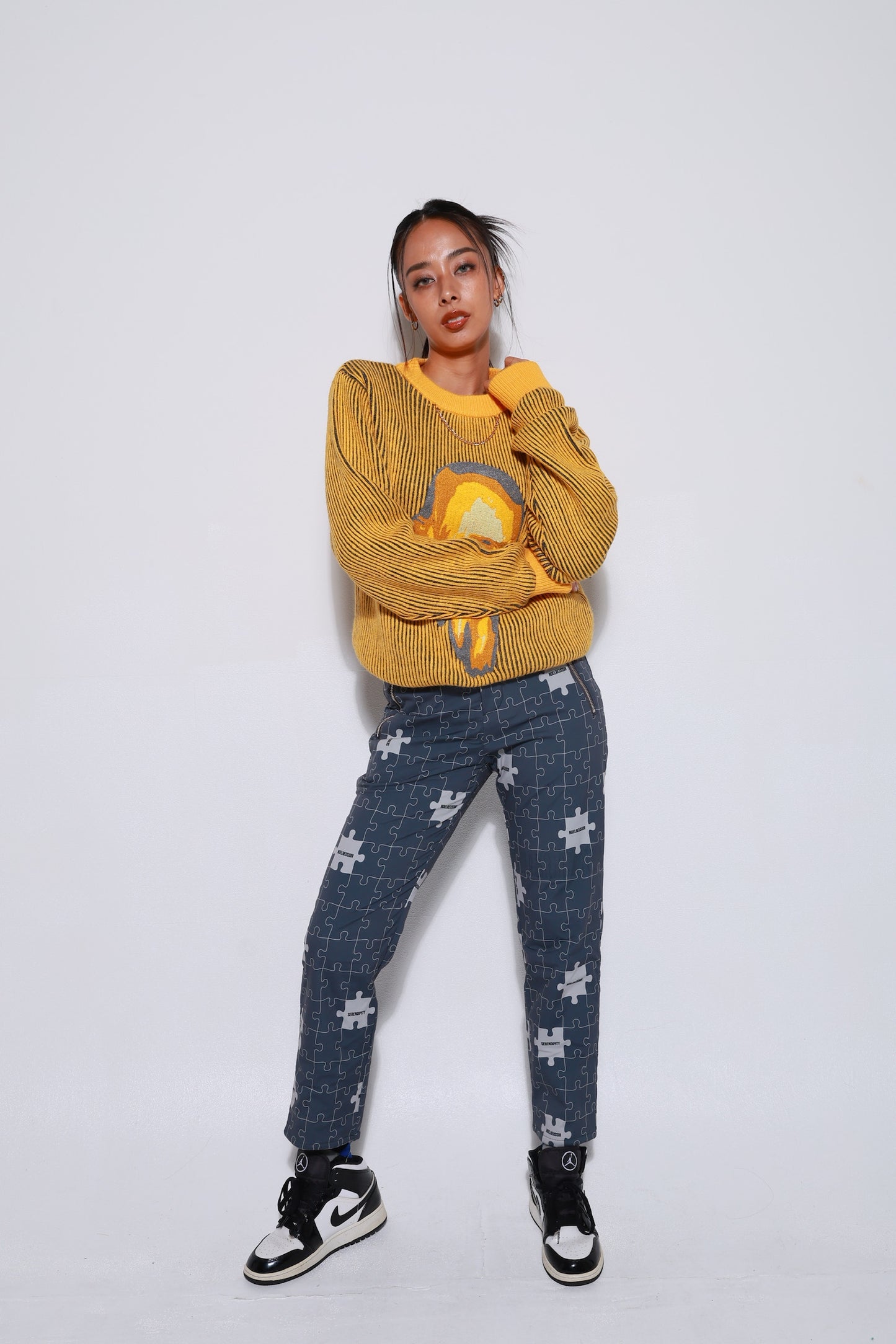 “Puzzle Fleece Lined Long Pants”