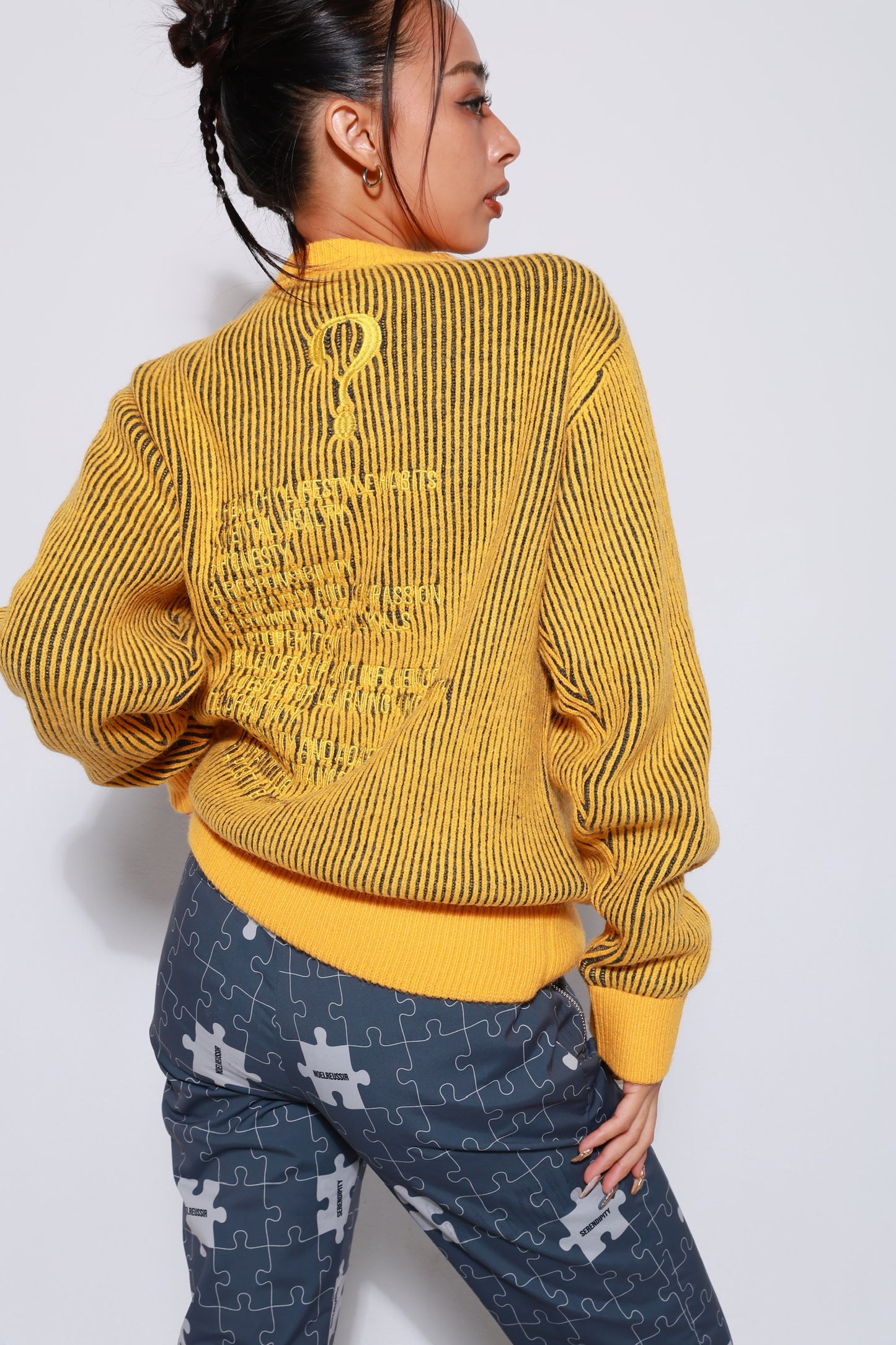 “Puzzle Fleece Lined Long Pants”