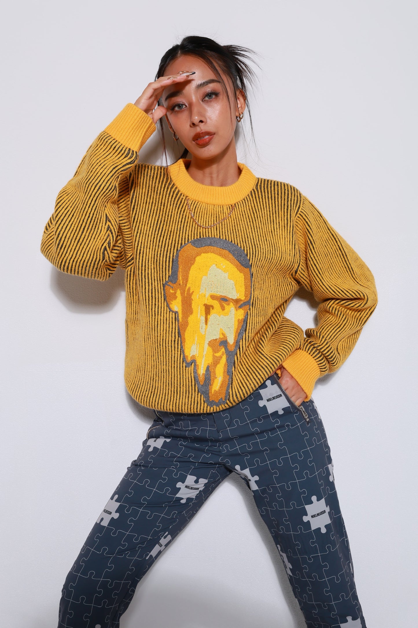 “Puzzle Fleece Lined Long Pants”