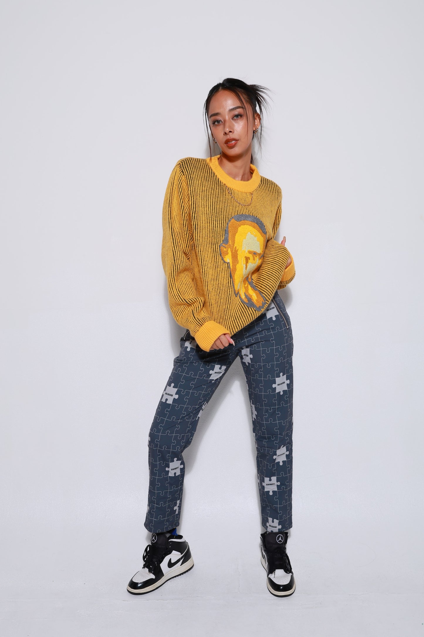 “Puzzle Fleece Lined Long Pants”