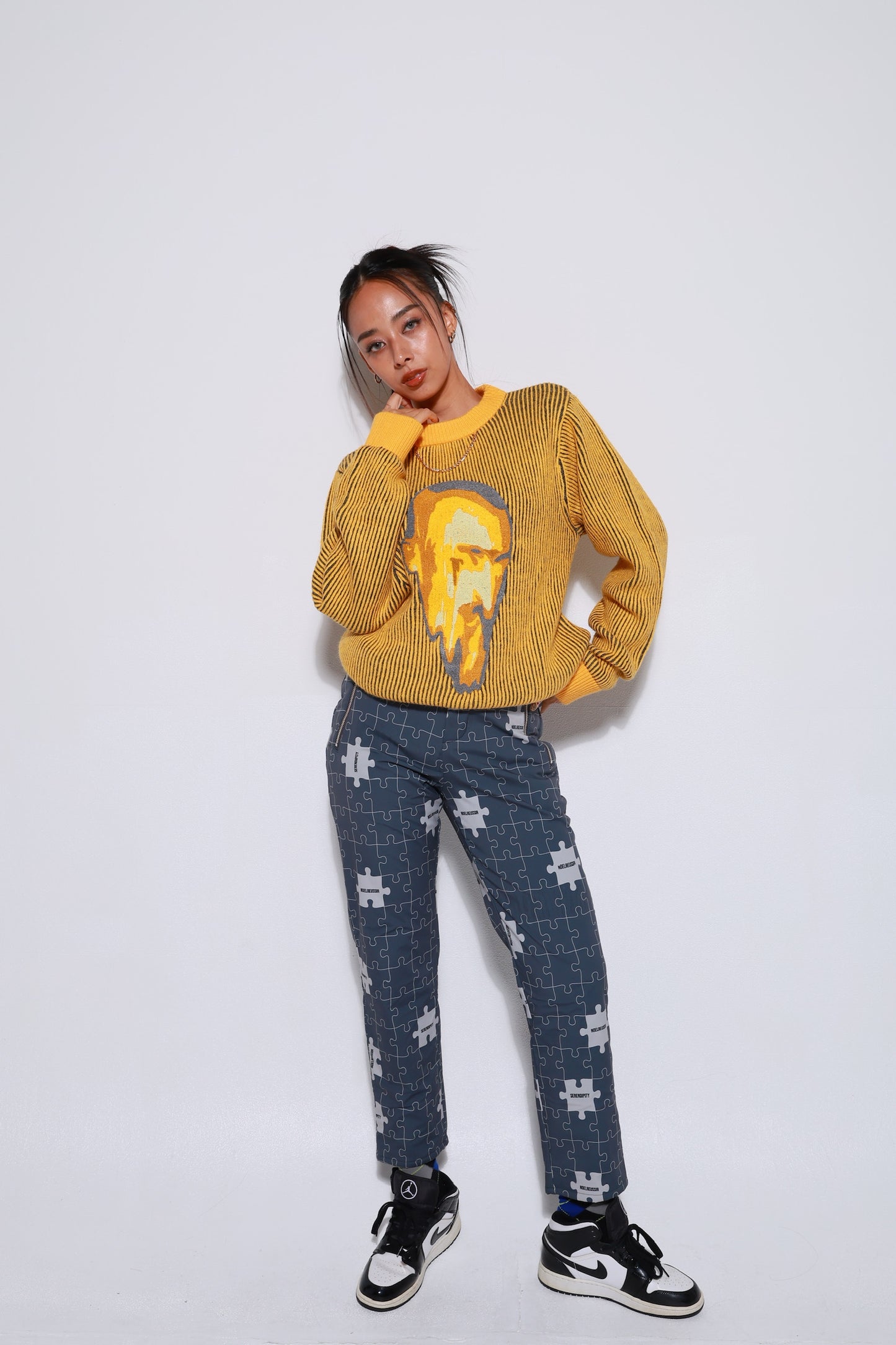“Puzzle Fleece Lined Long Pants”