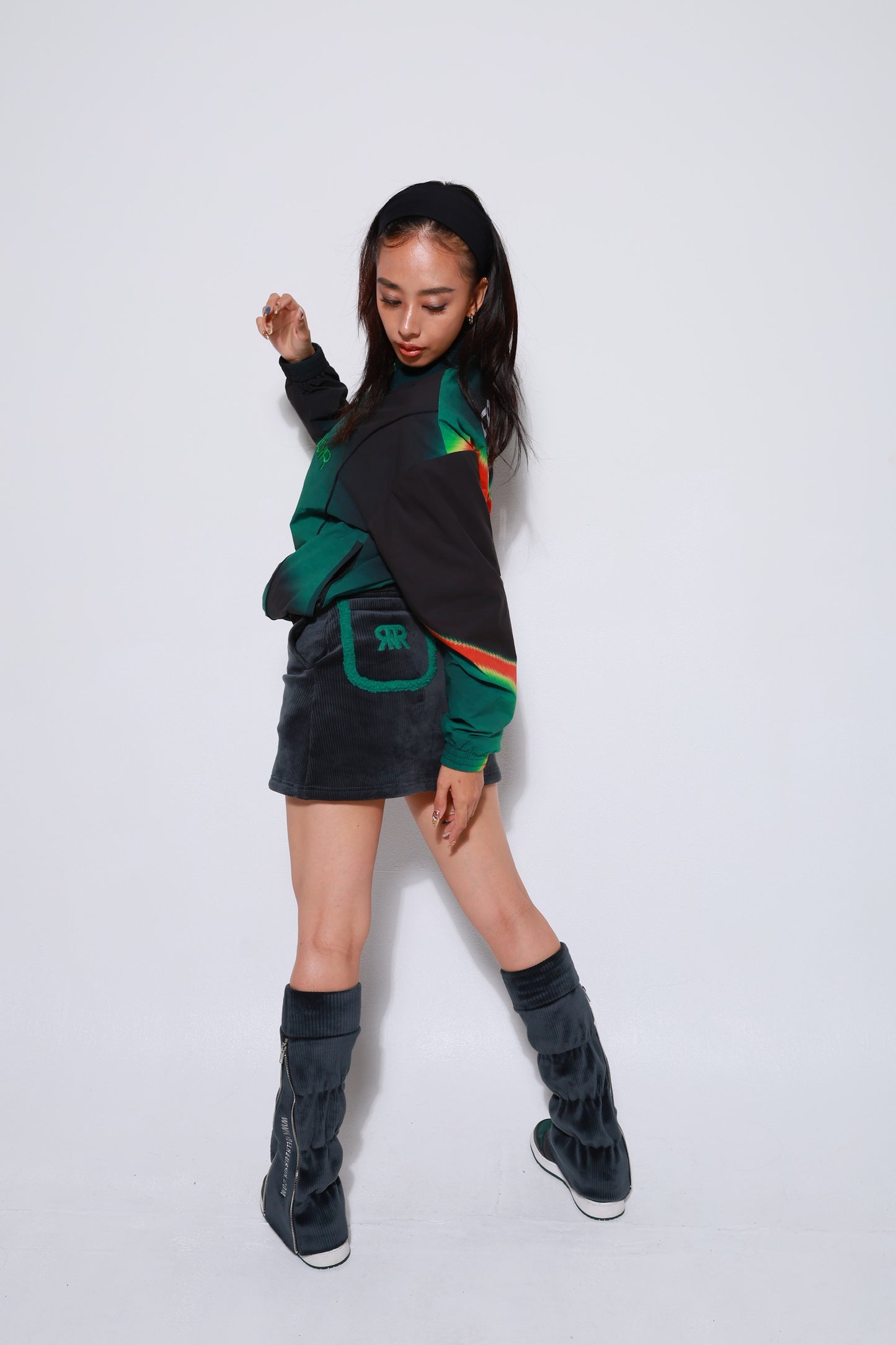 Serendipity Corduroy Boa High-Waist Skirt