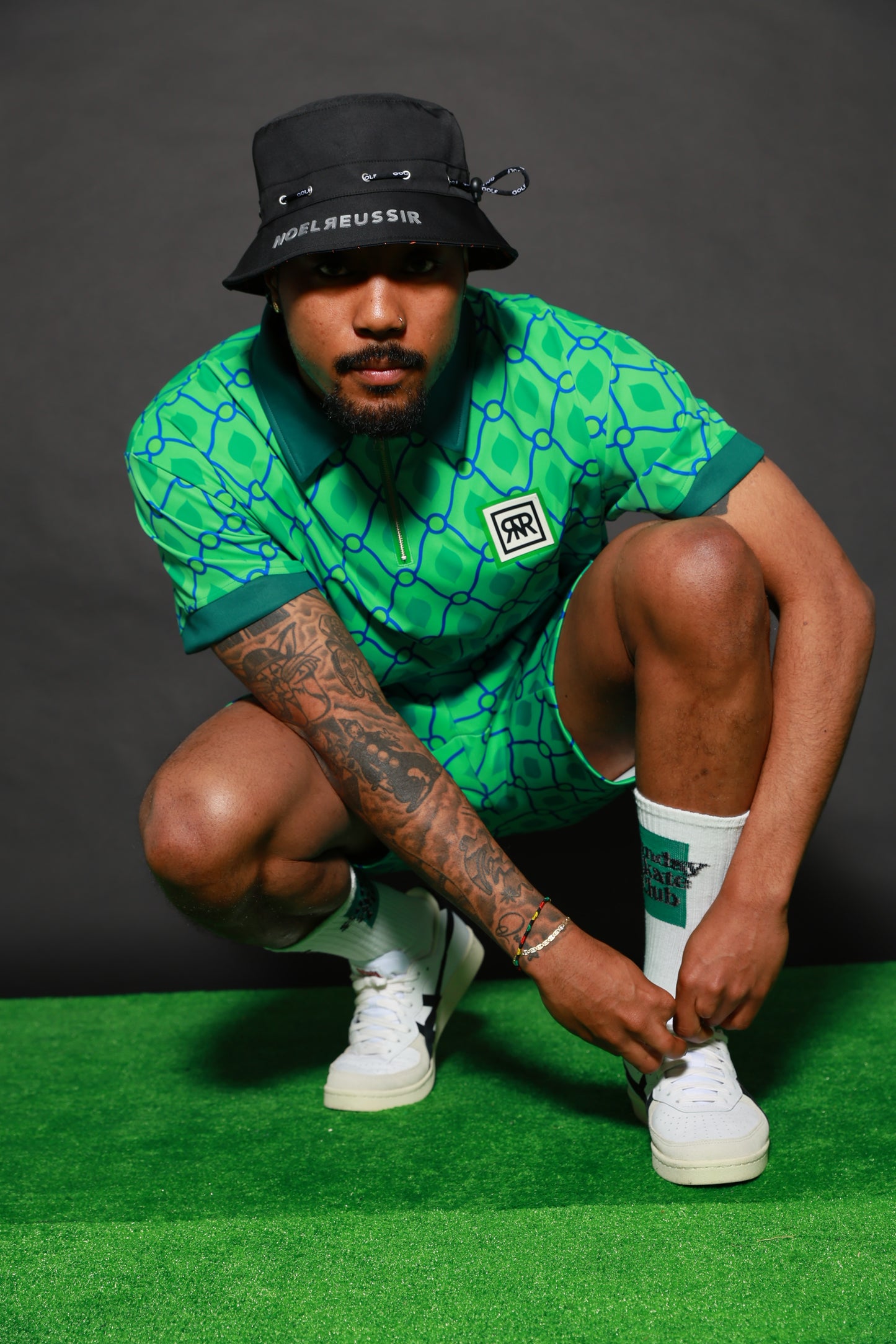 Horizon Cube Half Zip Polo（GREEN）