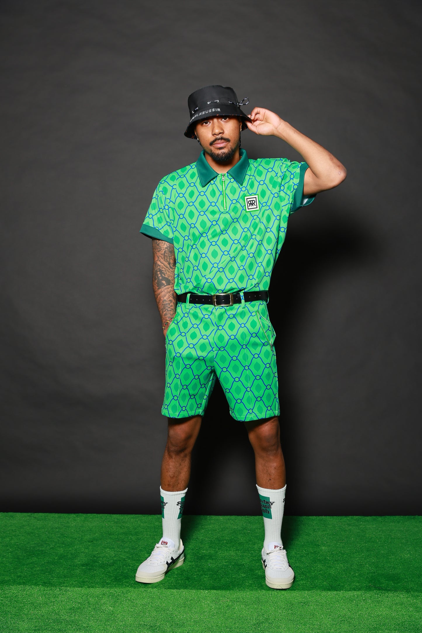 Horizon Cube Half Zip Polo（GREEN）