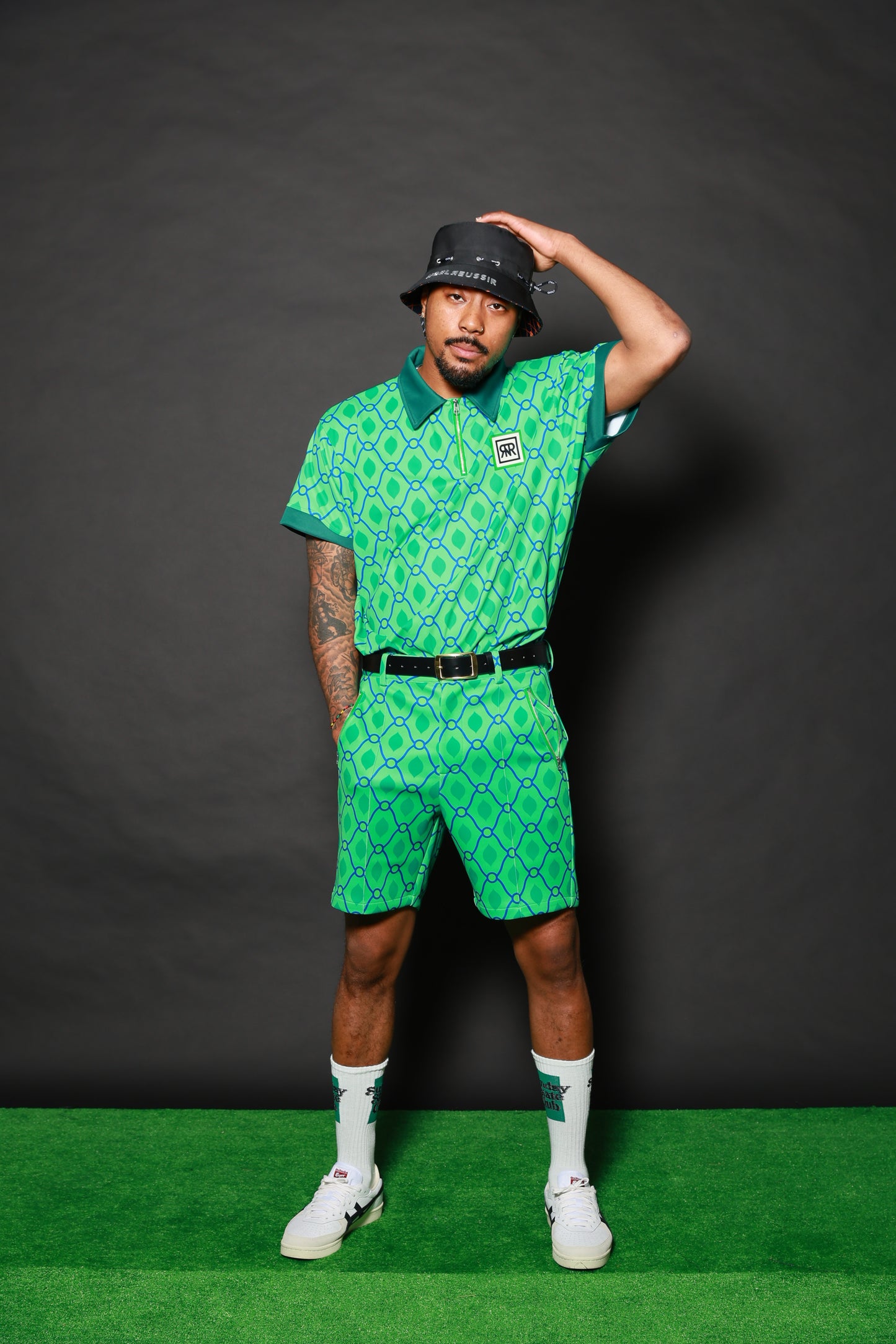 Horizon Cube Half Zip Polo（GREEN）