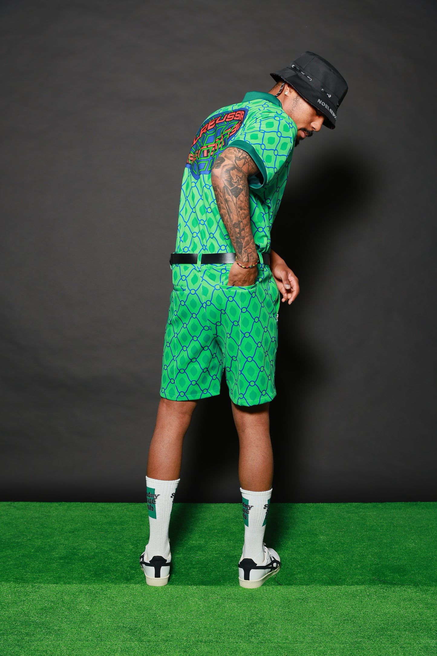 Horizon Cube Half Zip Polo（GREEN）