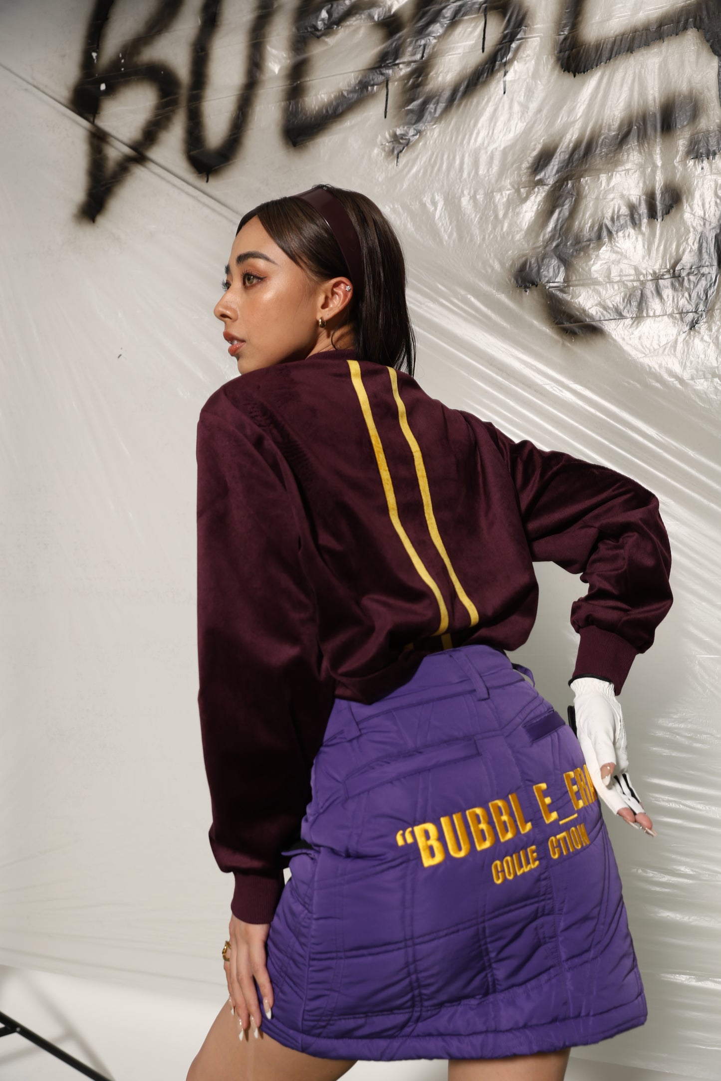 Full Zip Up Skirt(PURPLE)