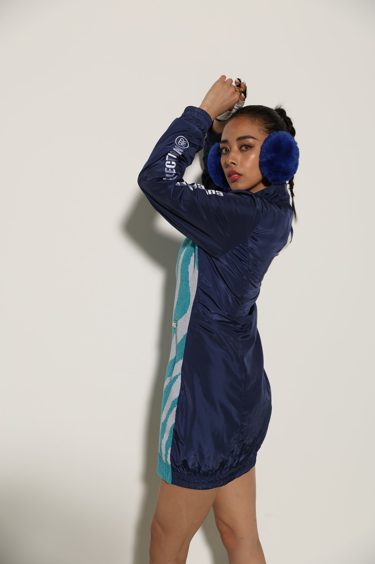 Zip Up Quilting One Piece(BLUE)