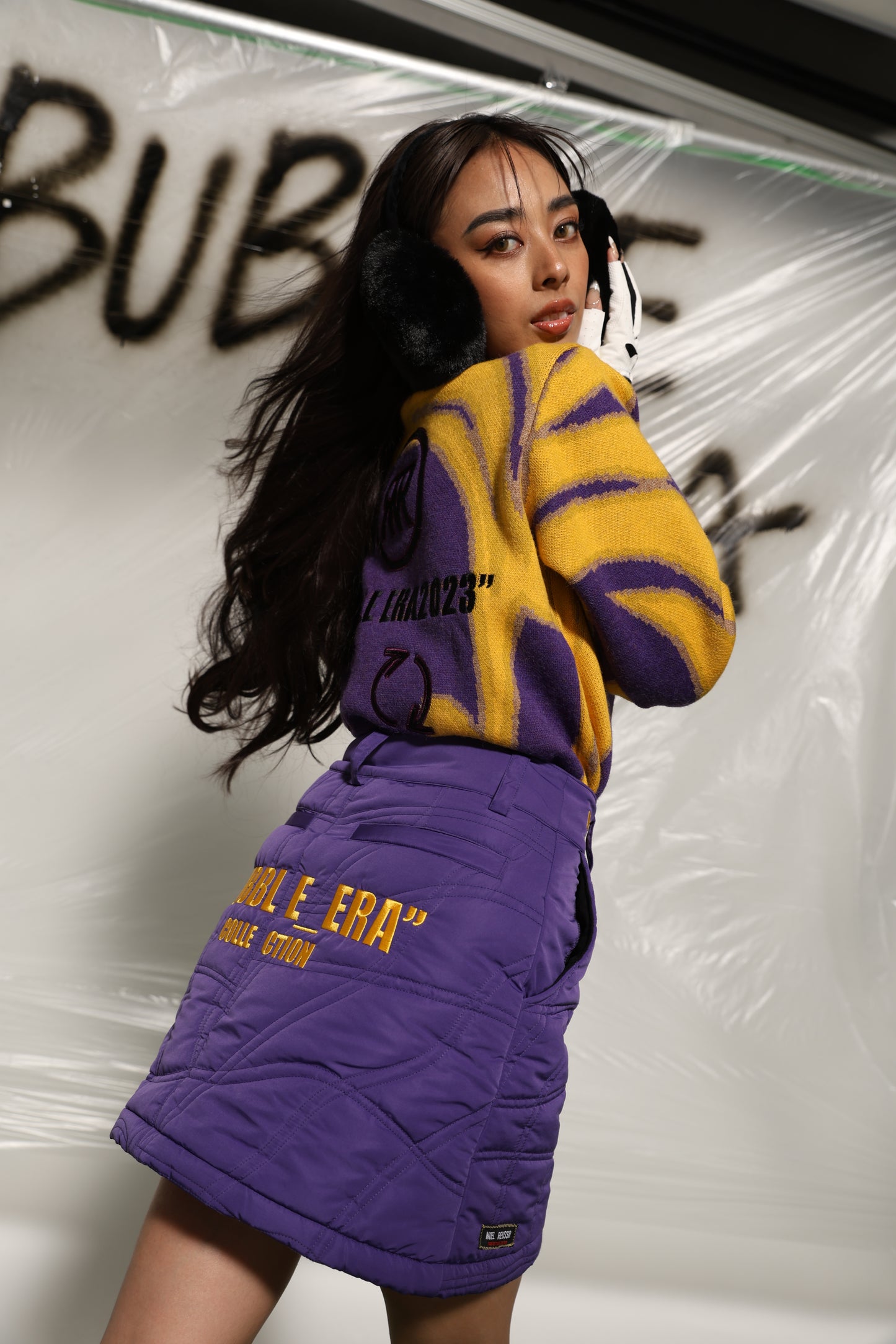Full Zip Up Skirt(PURPLE)
