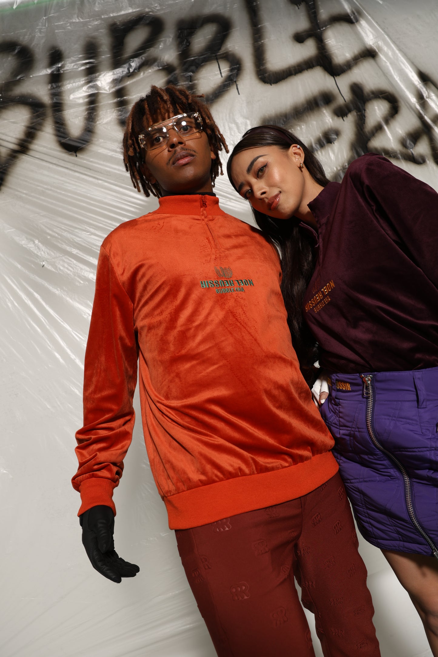 Velour Half Zip Mock Neck(PURPLE)