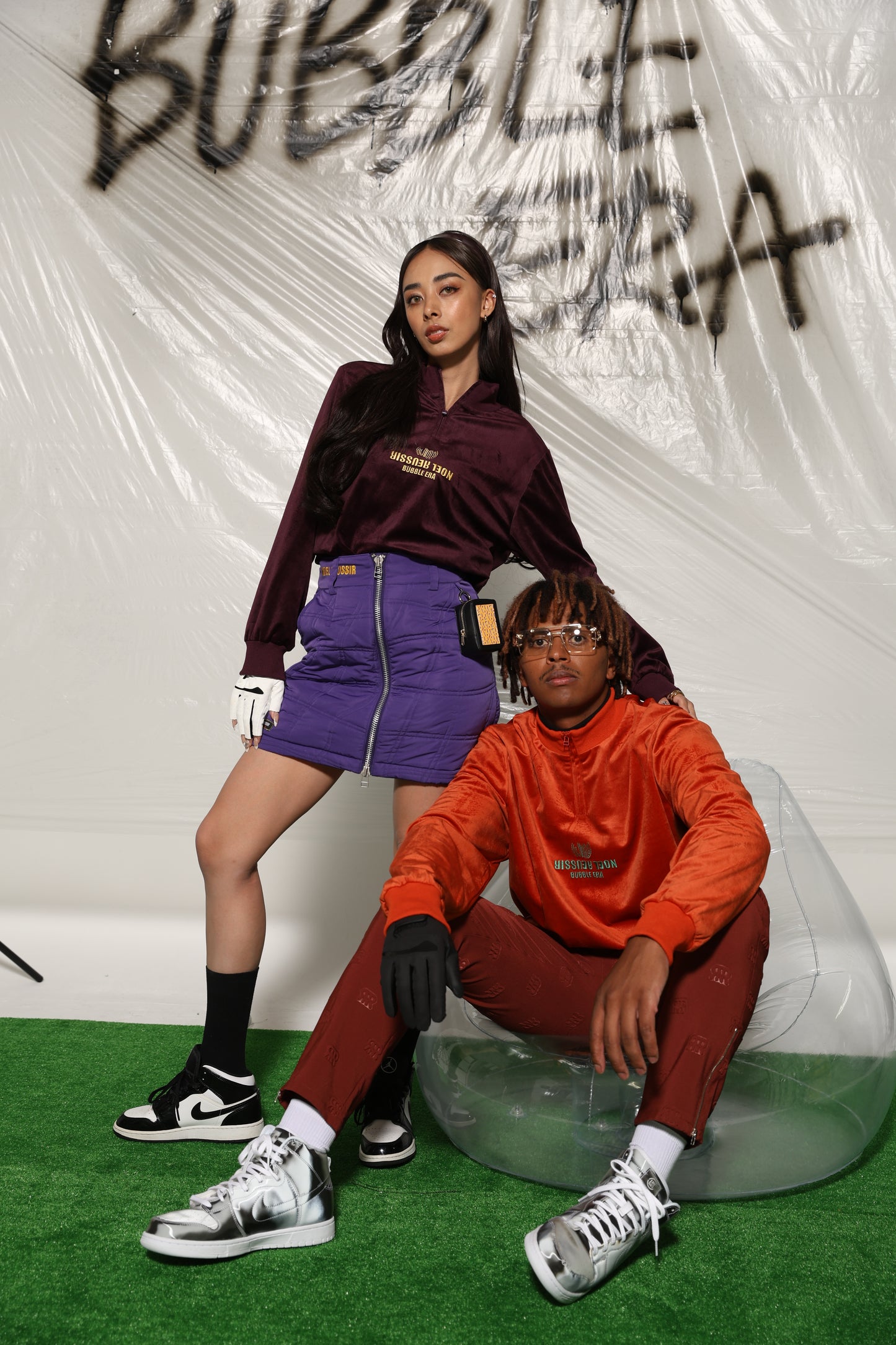 Velour Half Zip Mock Neck(PURPLE)