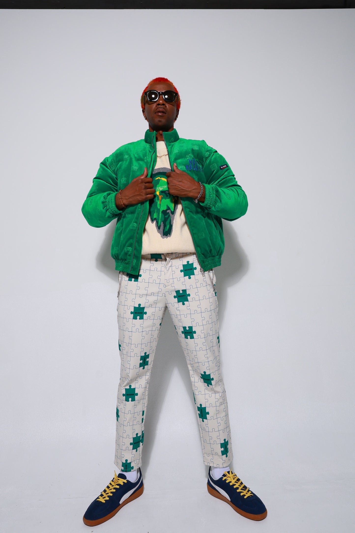“Puzzle Fleece Lined Long Pants”
