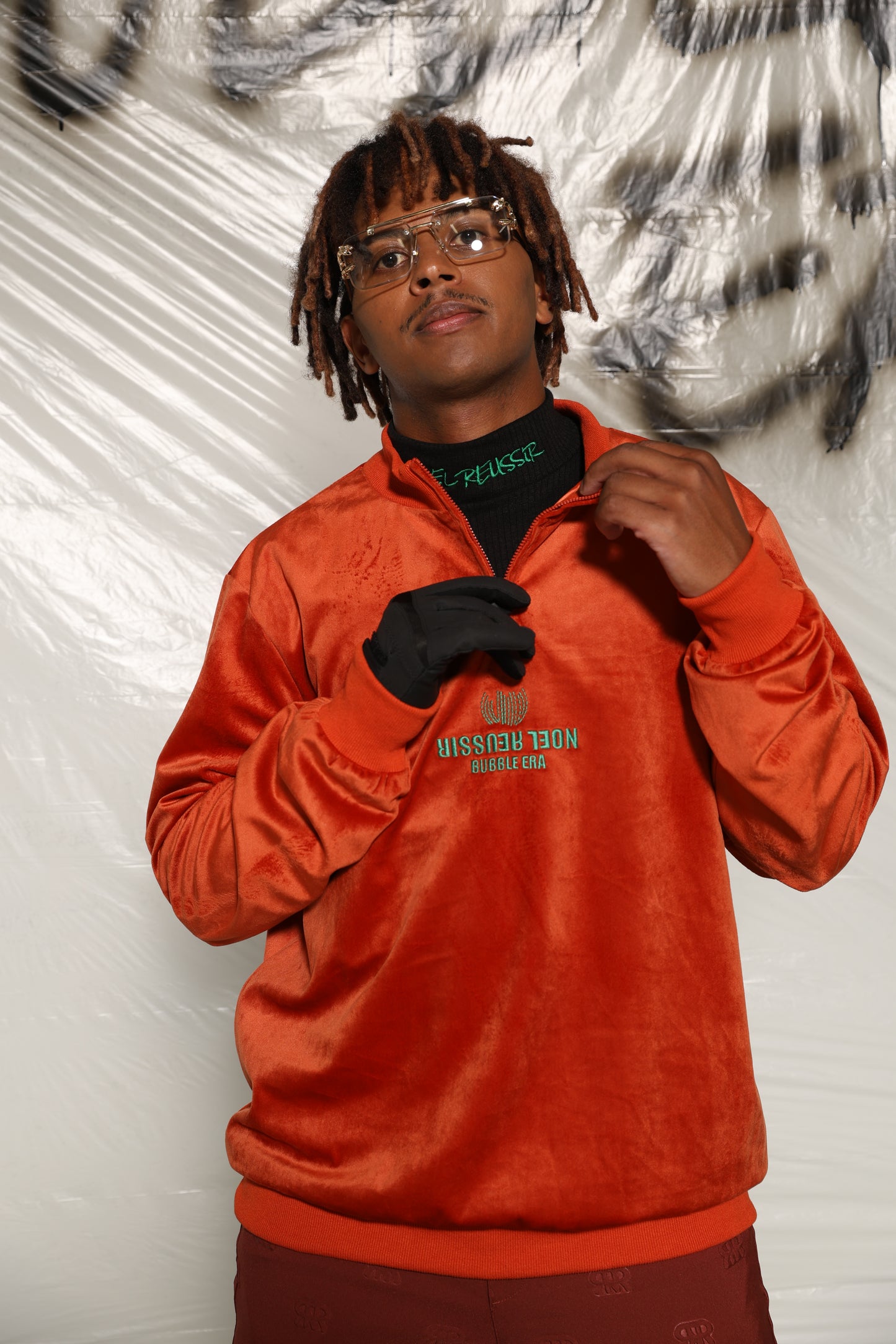 Velour Half Zip Mock Neck(PURPLE)